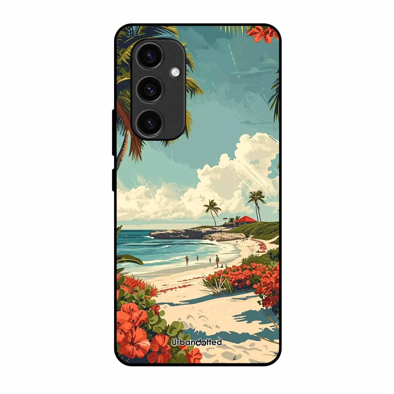 Tropical Beach Paradise Glass Case For Samsung S24 FE