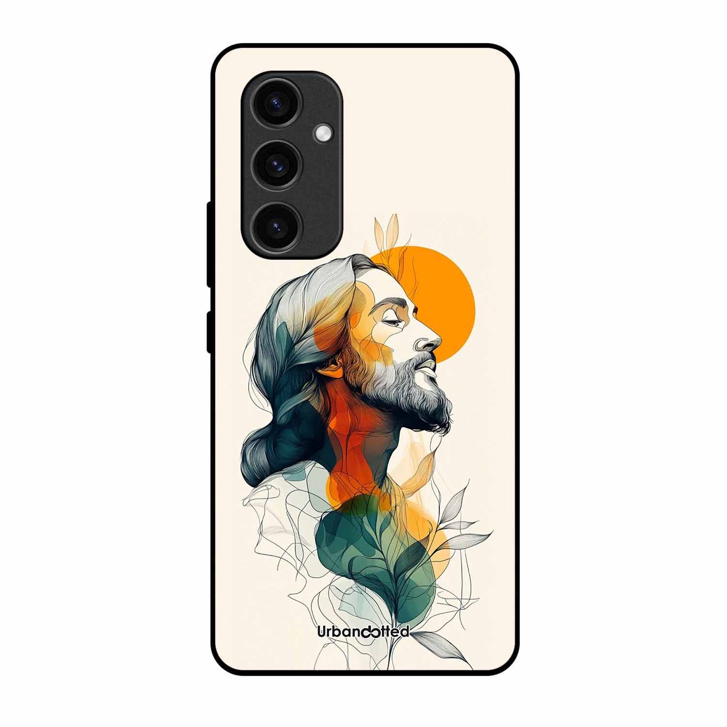 Jesus in Profile Prayer Glass Case For Samsung S23 FE