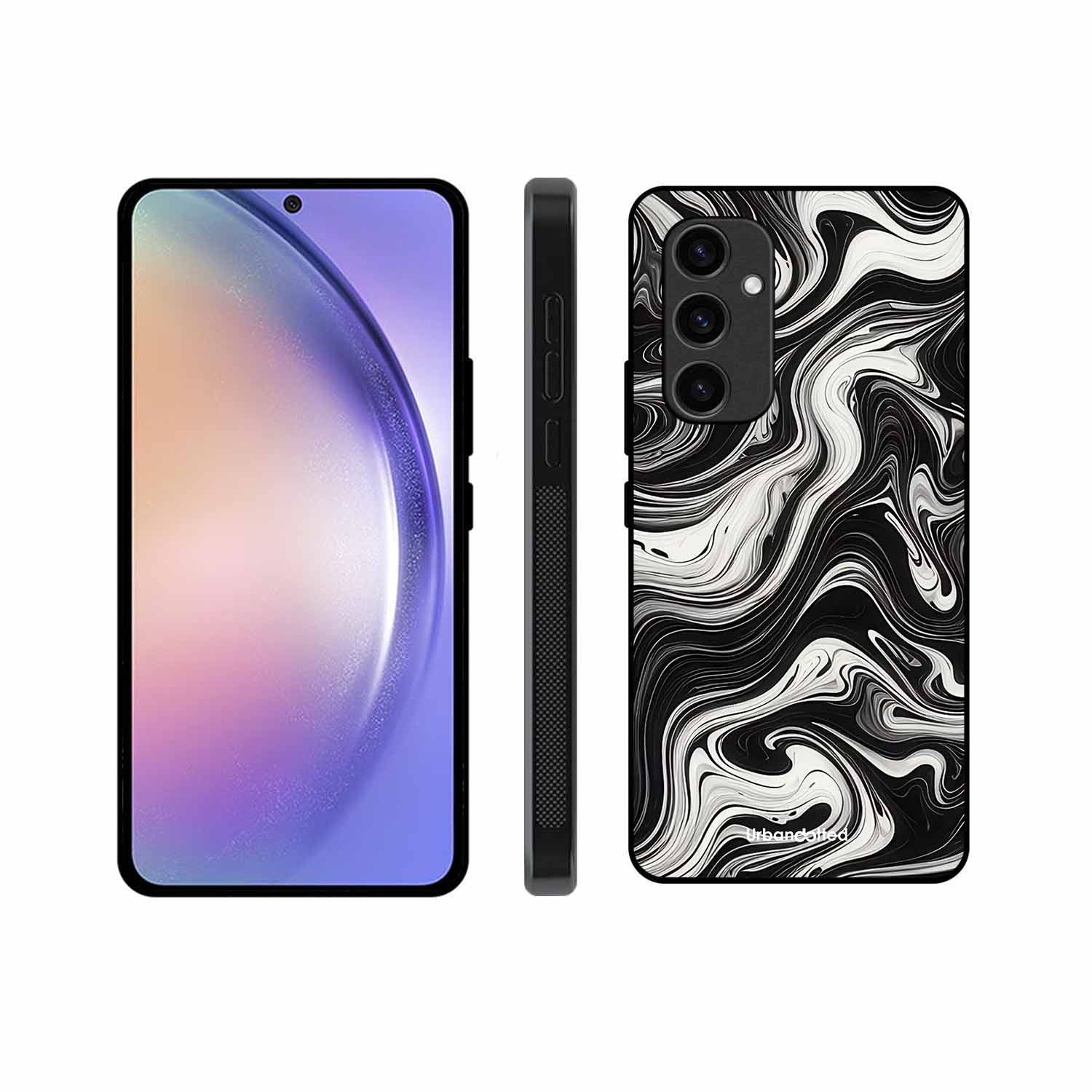 Monochrome Marble Glass Case For Samsung S24 Plus