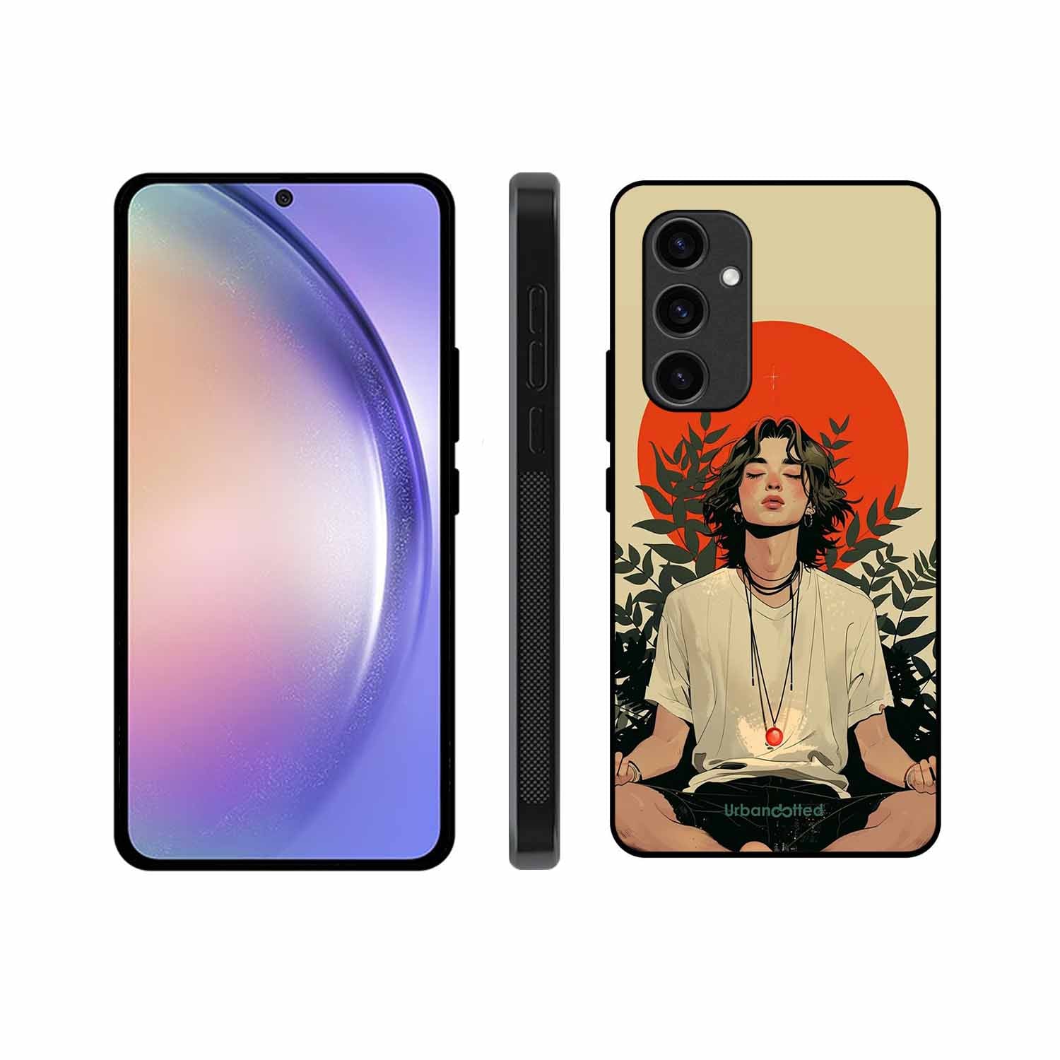 Meditating Figure Glass Case For Samsung S24 Plus