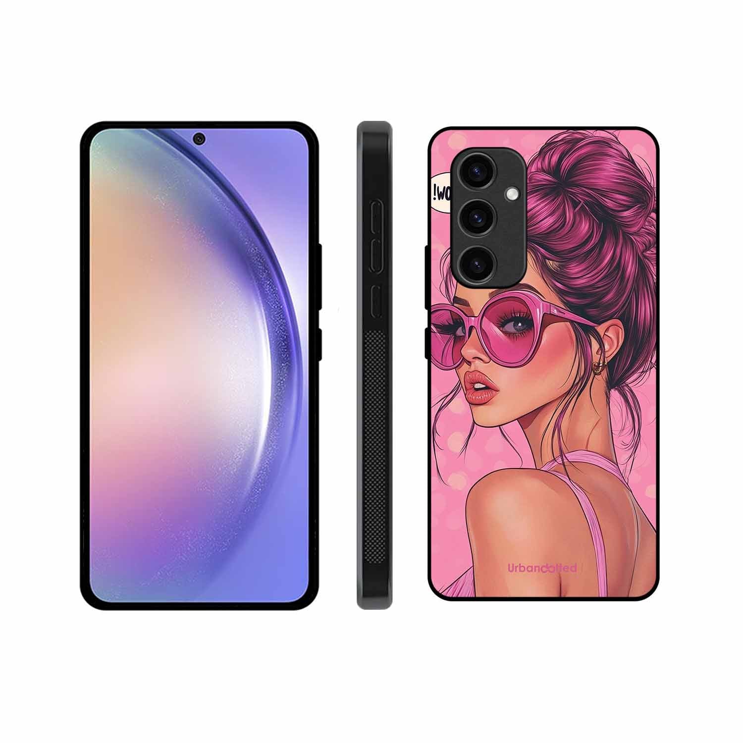 Retro Sunglasses Girl Glass Case For Samsung S24 5G