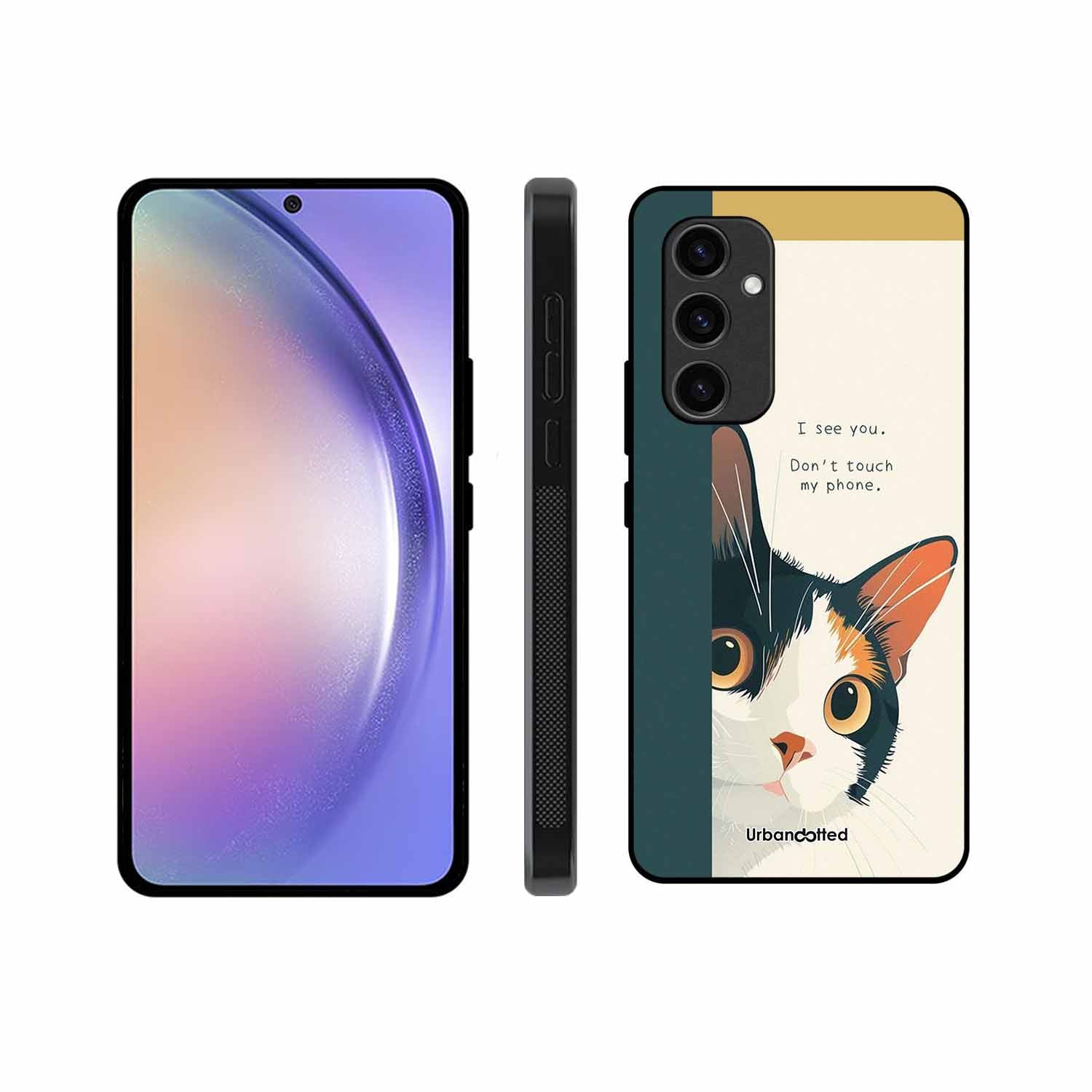 No Touch My Phone Cat Glass Case For Samsung S24 Plus