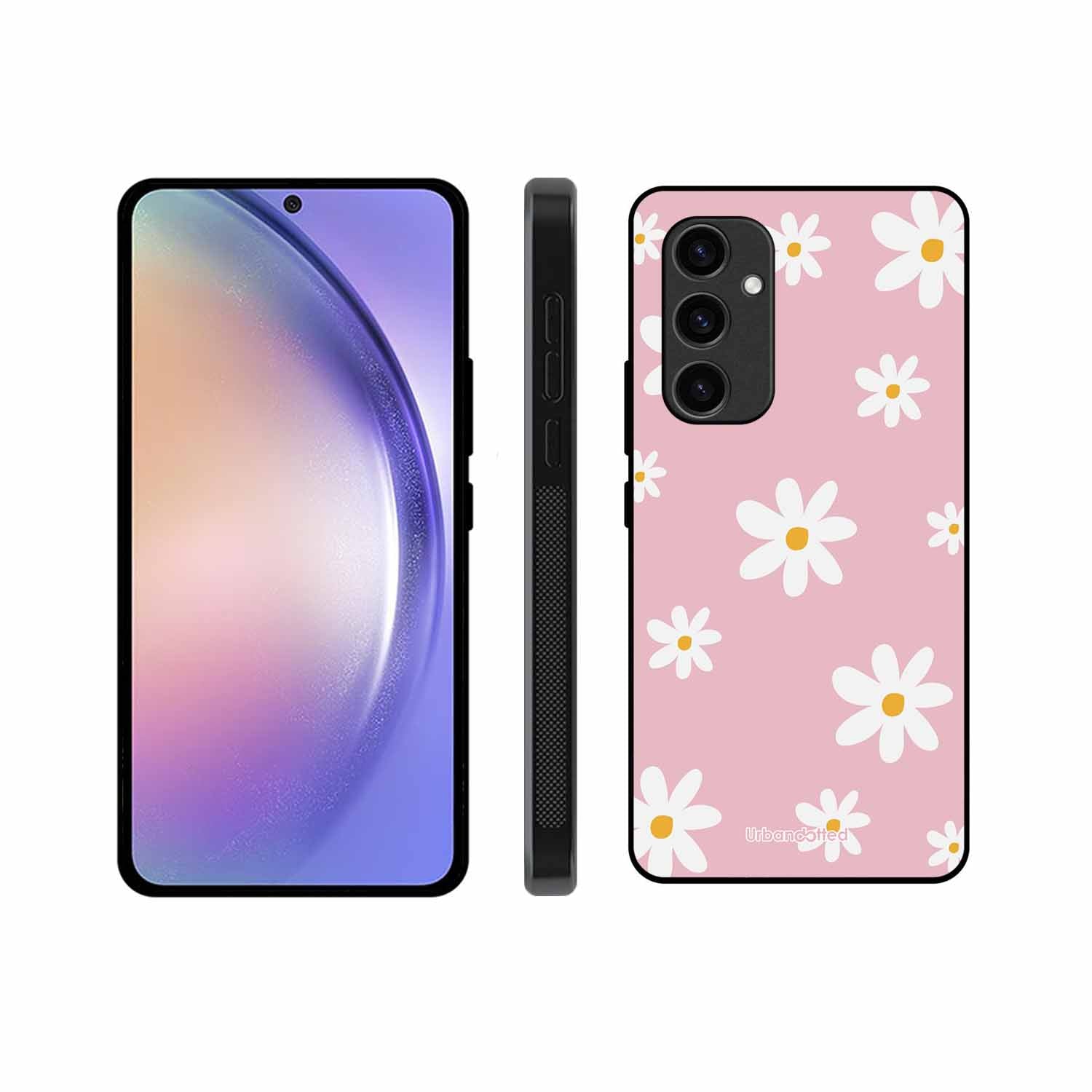 Pink Daisy Delight Glass Case For Samsung S24 Plus