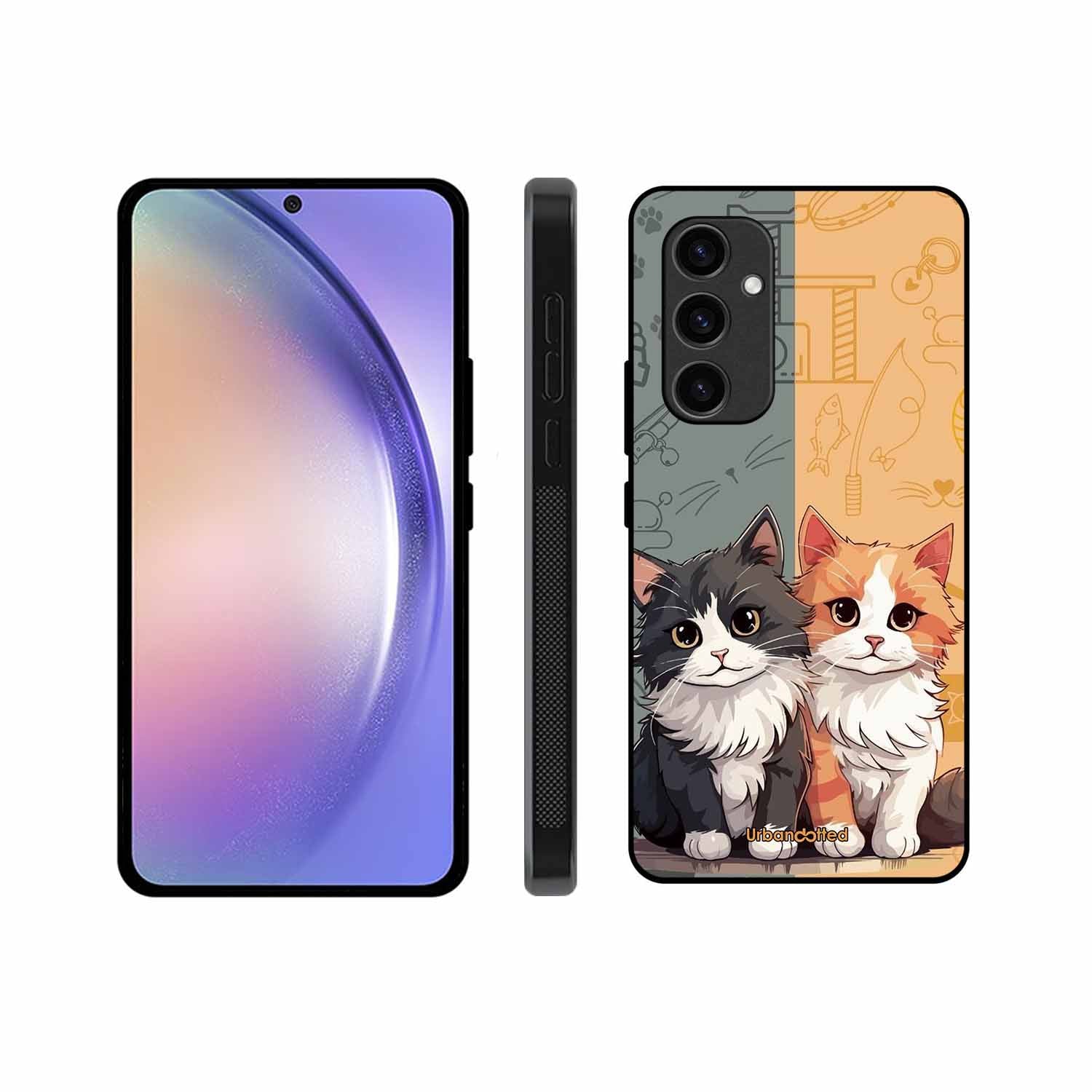 Yin and Yang Cats Glass Case For Samsung S24 Plus