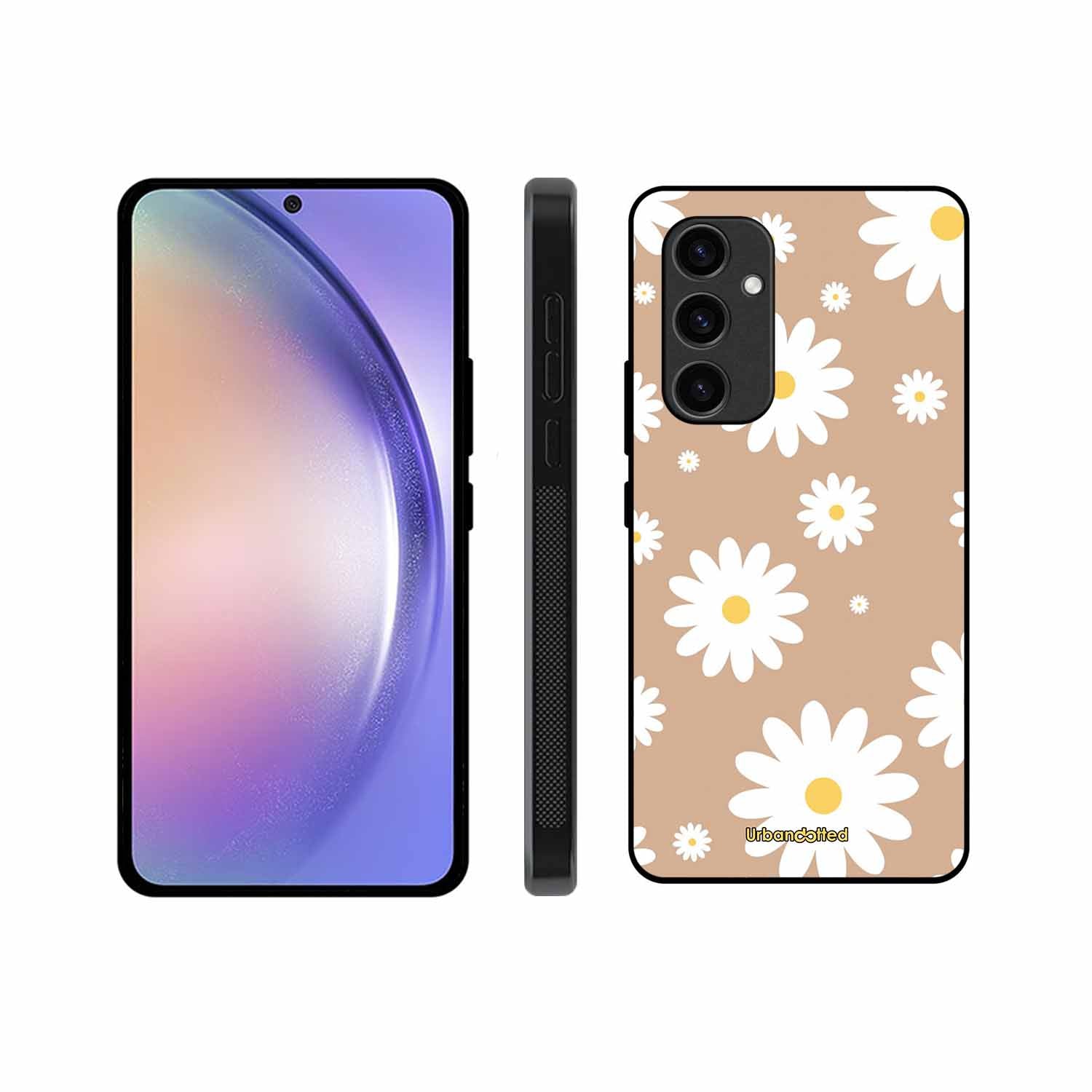 Tan Daisy Field Glass Case For Samsung S24 5G
