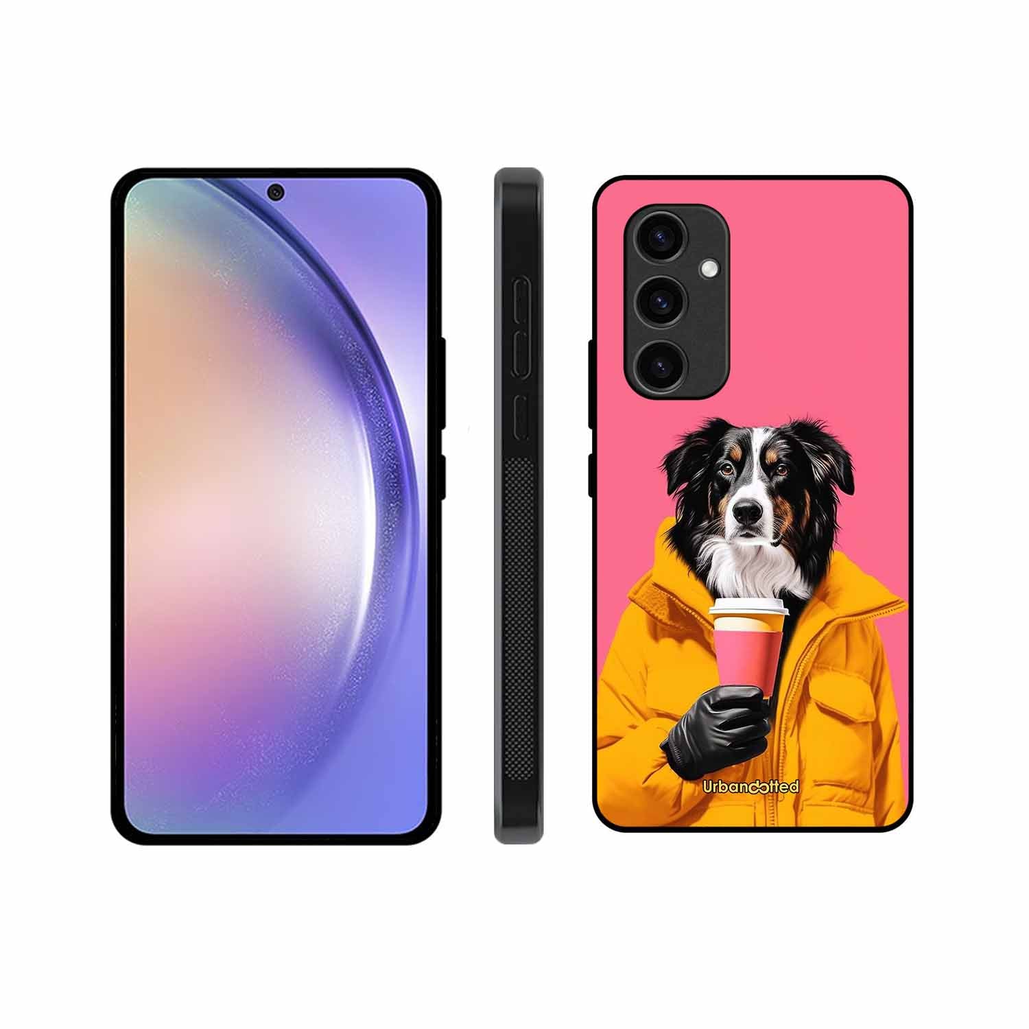Trendy Dog with Drink Glass Case For Samsung S24 5G