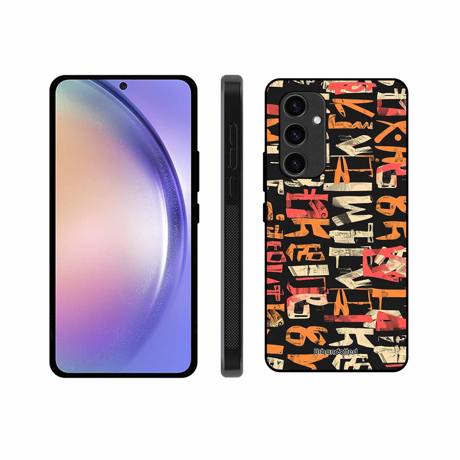 Mixed Typography Design Glass Case For Samsung S24 5G