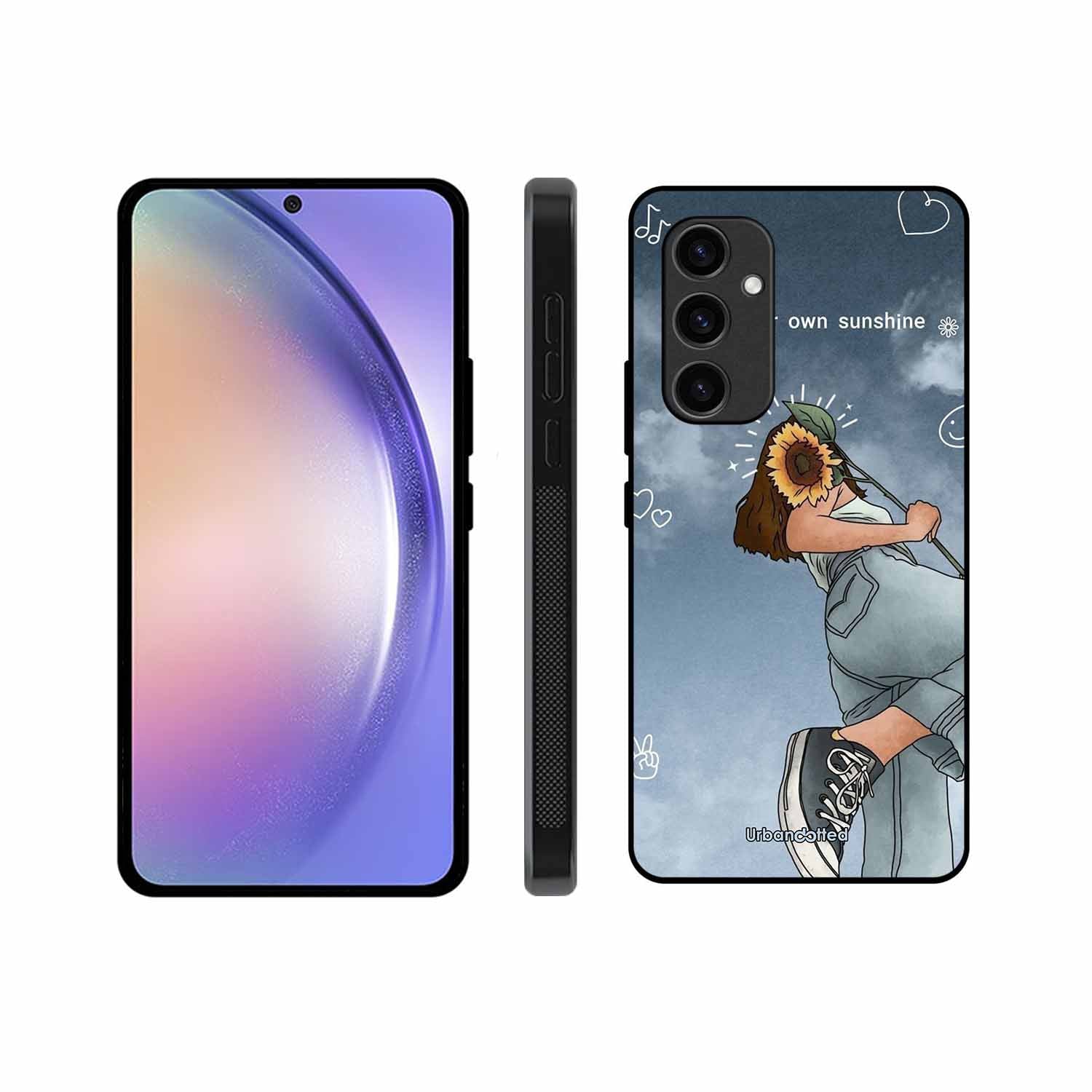 Girl with Sunflower Crown Glass Case For Samsung S23 FE
