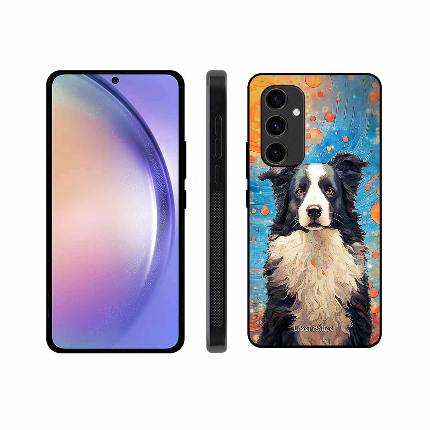 Artistic Dog Illustration Glass Case For Samsung S24 FE