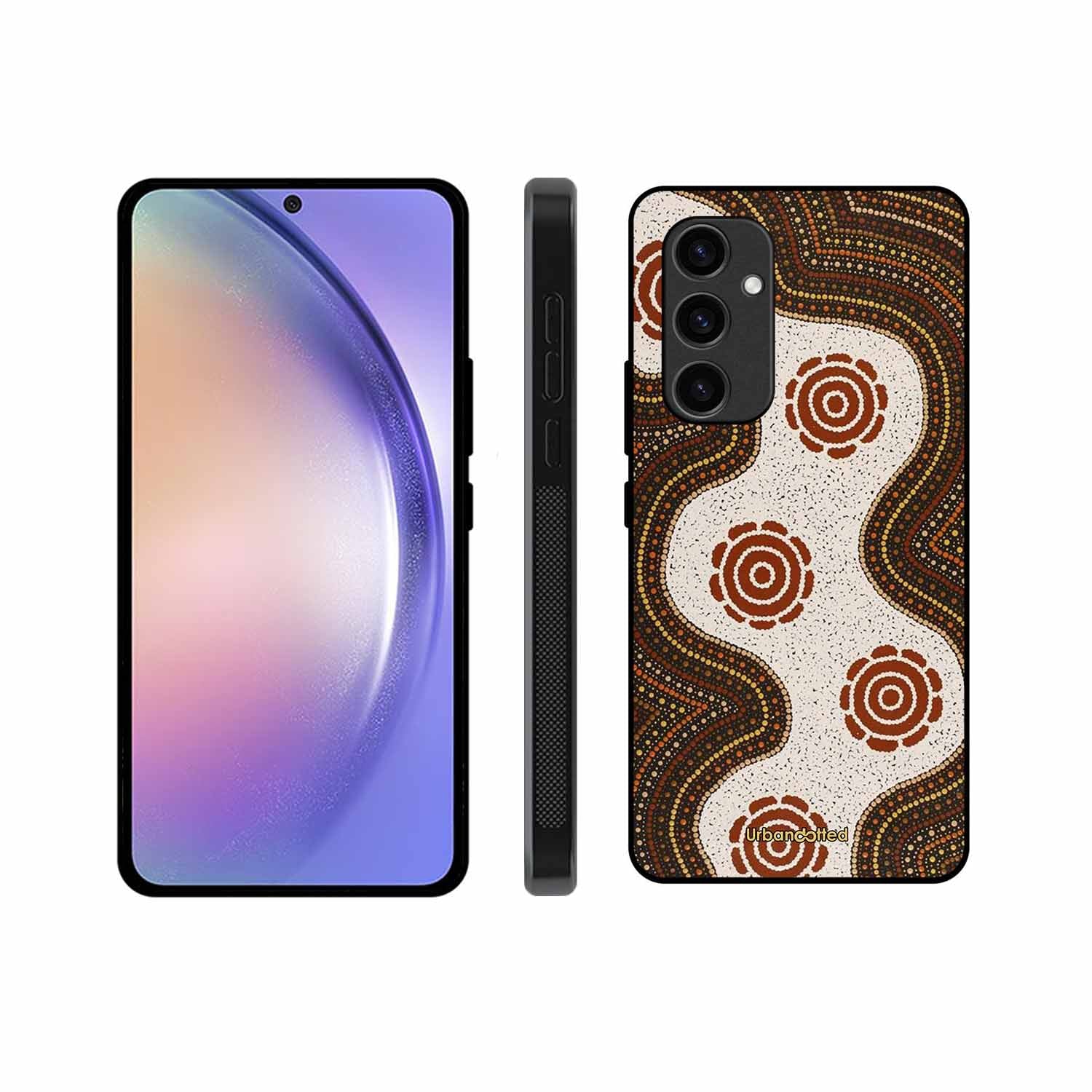 Aboriginal Dot Art Flow Glass Case For Samsung S23 FE