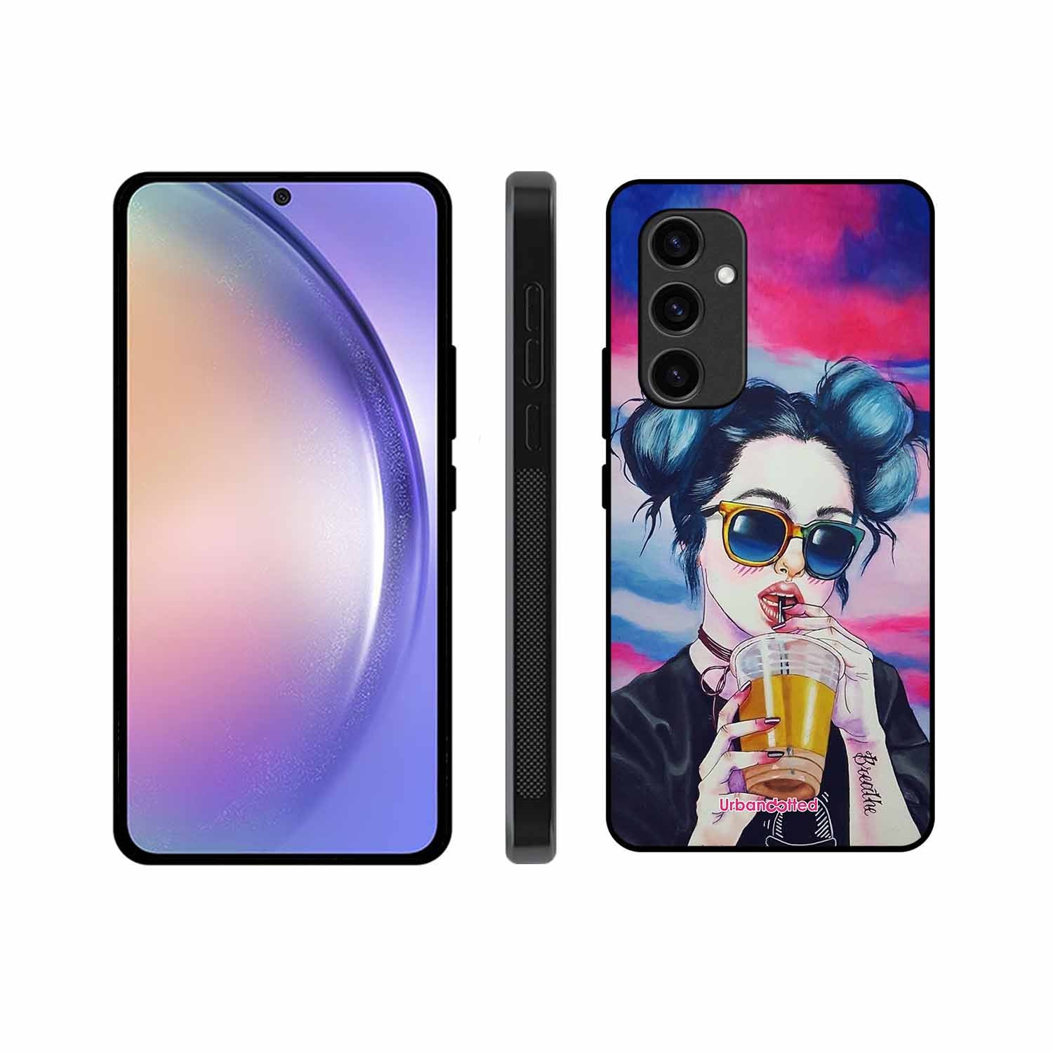 "Breathe" Tattoo Girl Glass Case For Samsung S23 FE