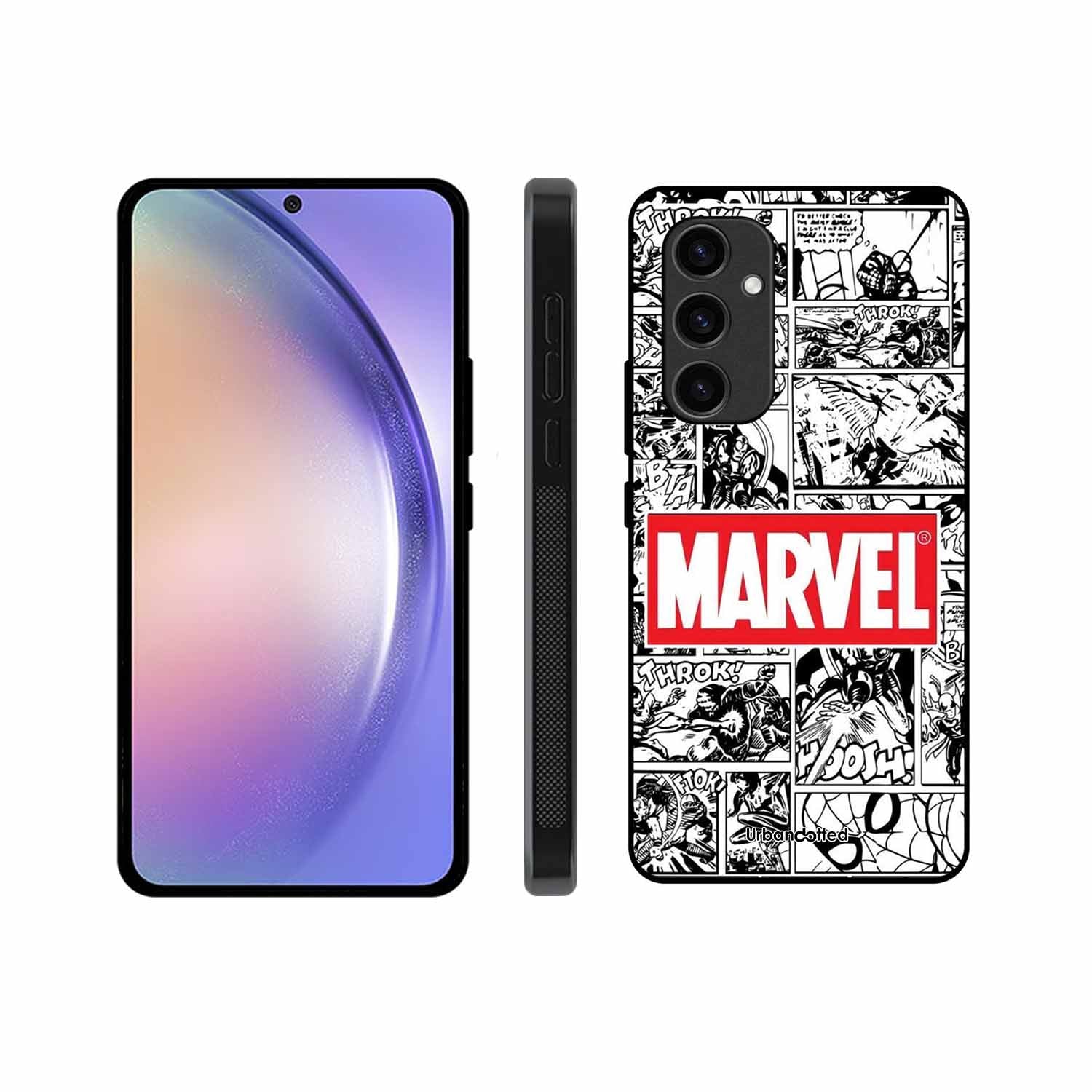 Black and White Comic Book Glass Case For Samsung S24 FE
