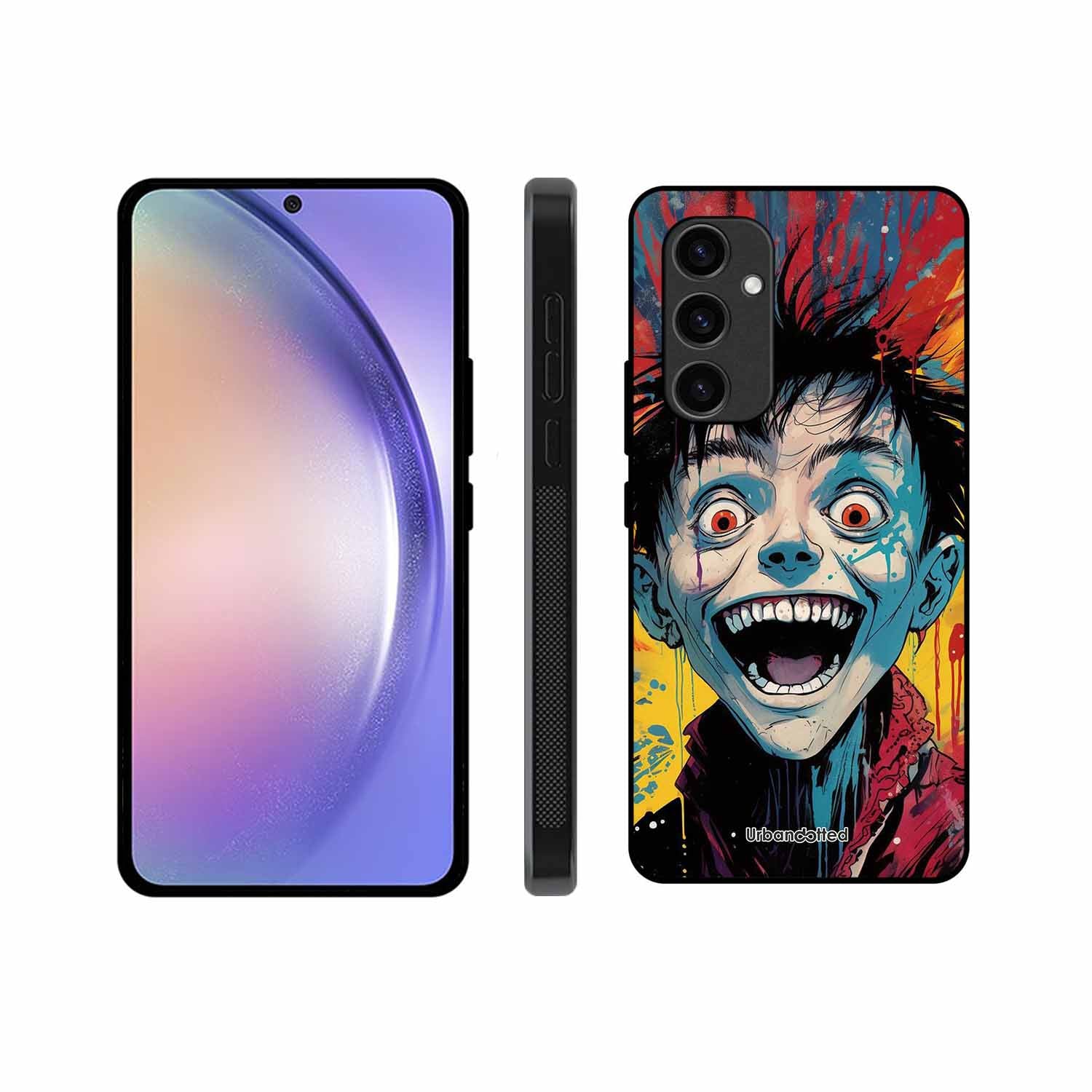 Distorted Joy Illustration Glass Case For Samsung S24 FE