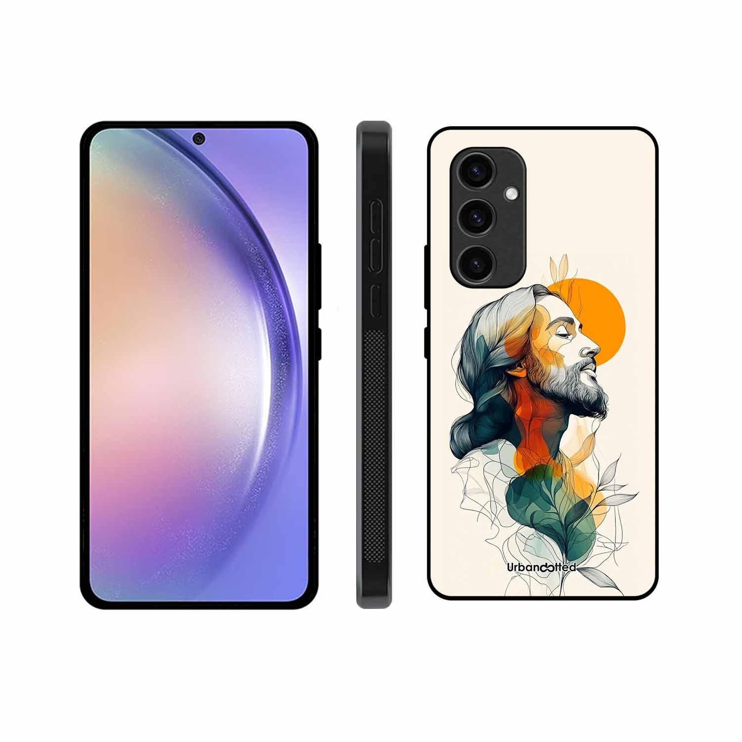 Jesus in Profile Prayer Glass Case For Samsung S24 Plus