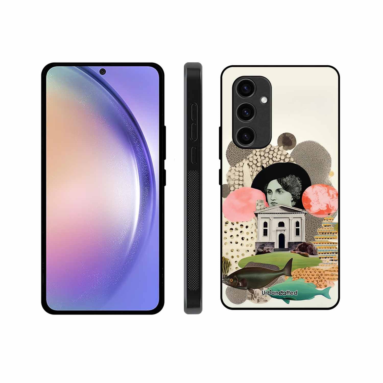 Whimsical Mixed Media Art Glass Case For Samsung S23 FE