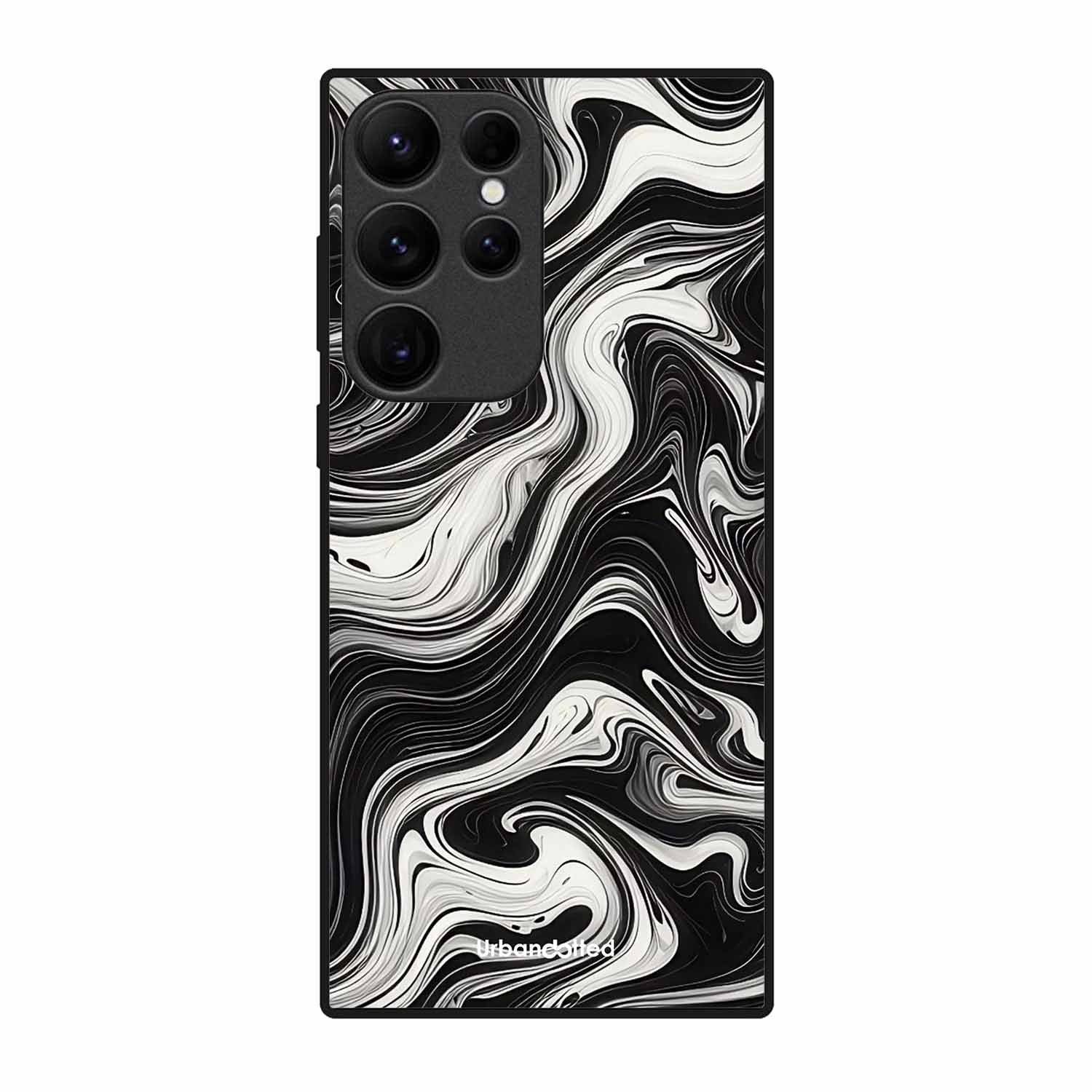 Monochrome Marble Glass Case For Samsung S23 Ultra 5G