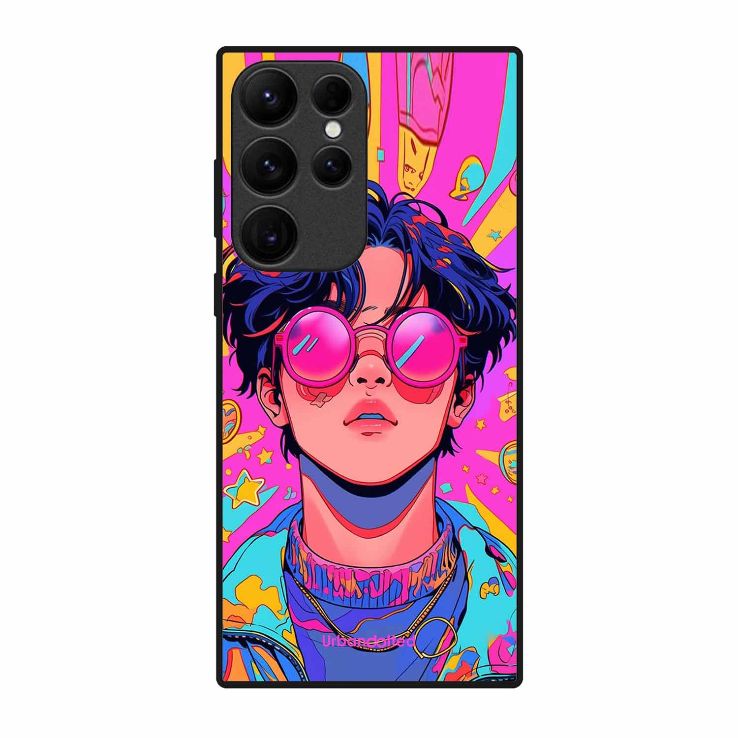 Neon Vibes Portrait Glass Case For Samsung S23 Ultra 5G