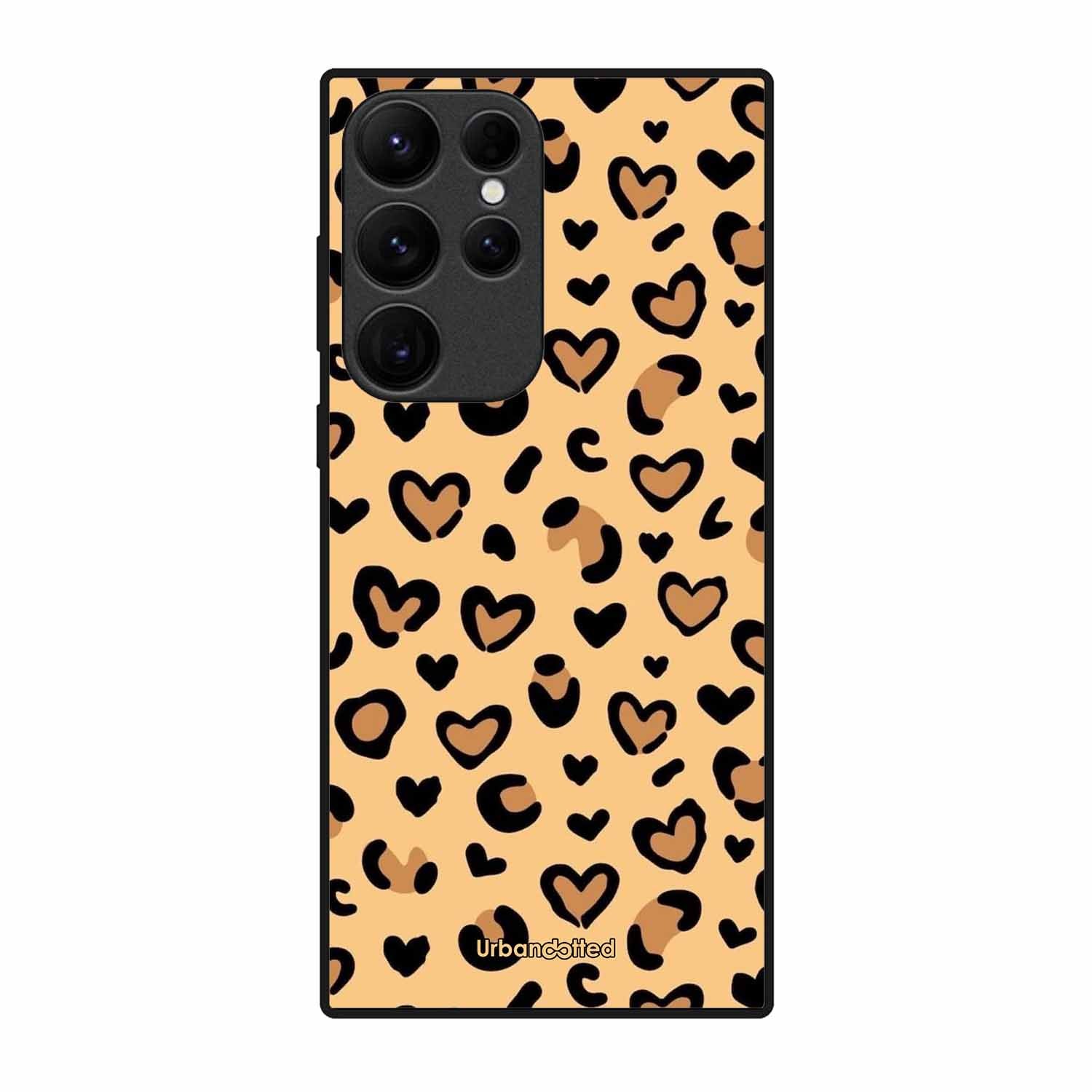 Native Animal Print Hearts Glass Case For Samsung S25 Ultra