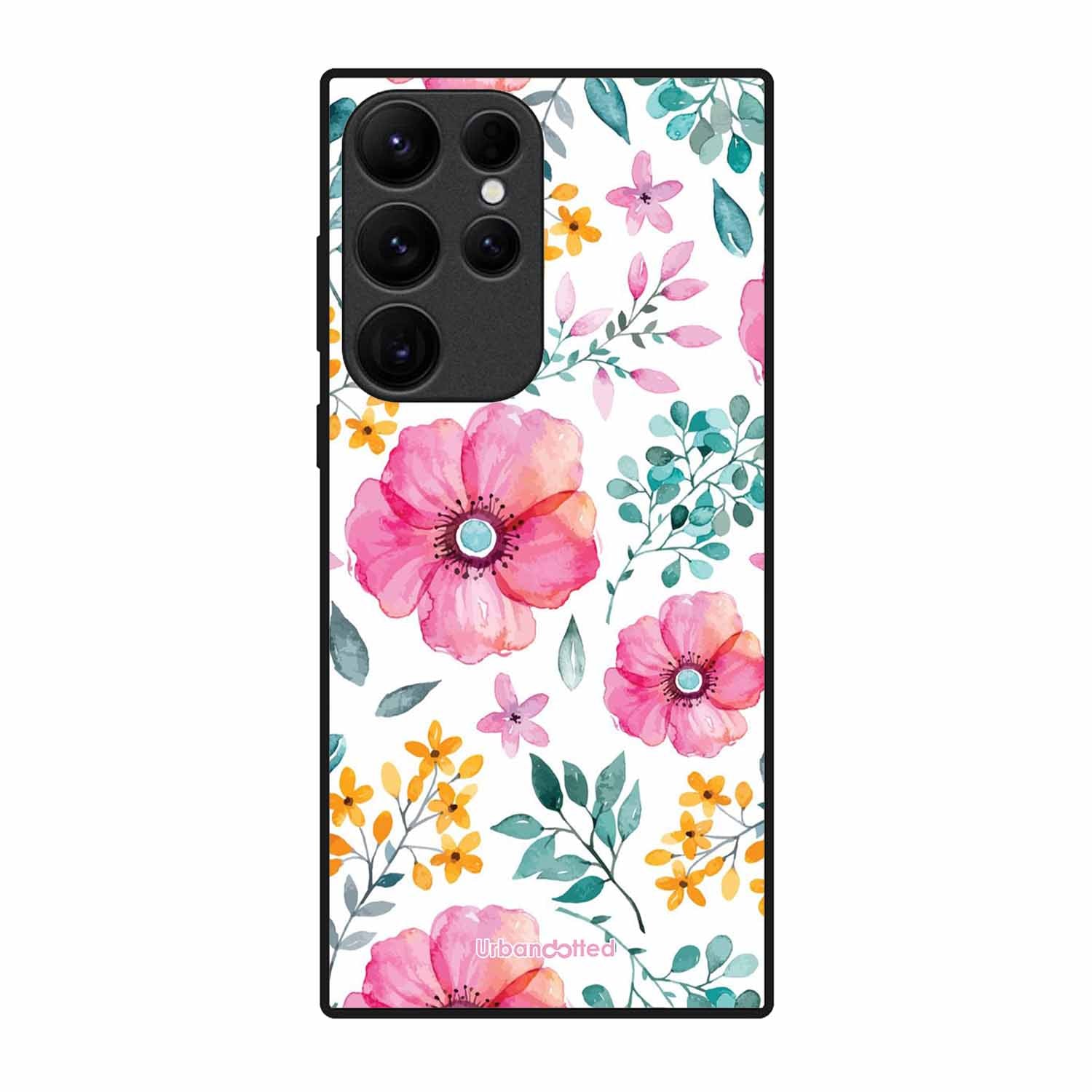 True Blue Wildflower Glass Case For Samsung S23 Ultra 5G