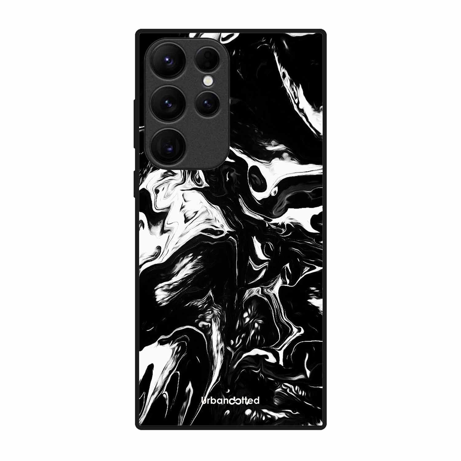 Dark Marble Texture Glass Case For Samsung S23 Ultra 5G