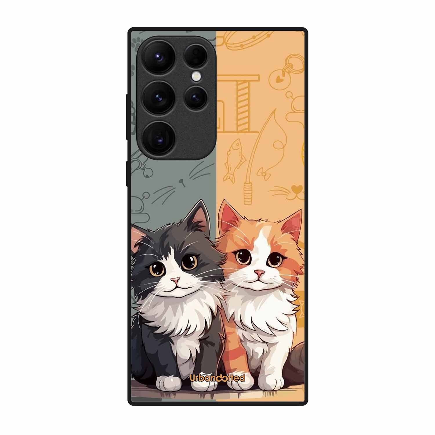 Yin and Yang Cats Glass Case For Samsung S25 Ultra