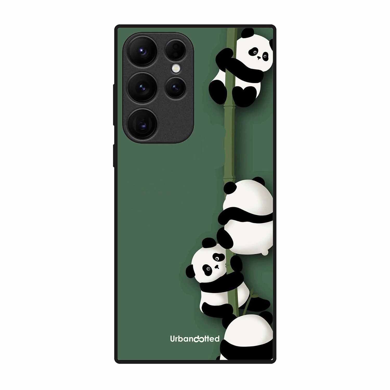 Climbing Pandas Glass Case For Samsung S25 Ultra