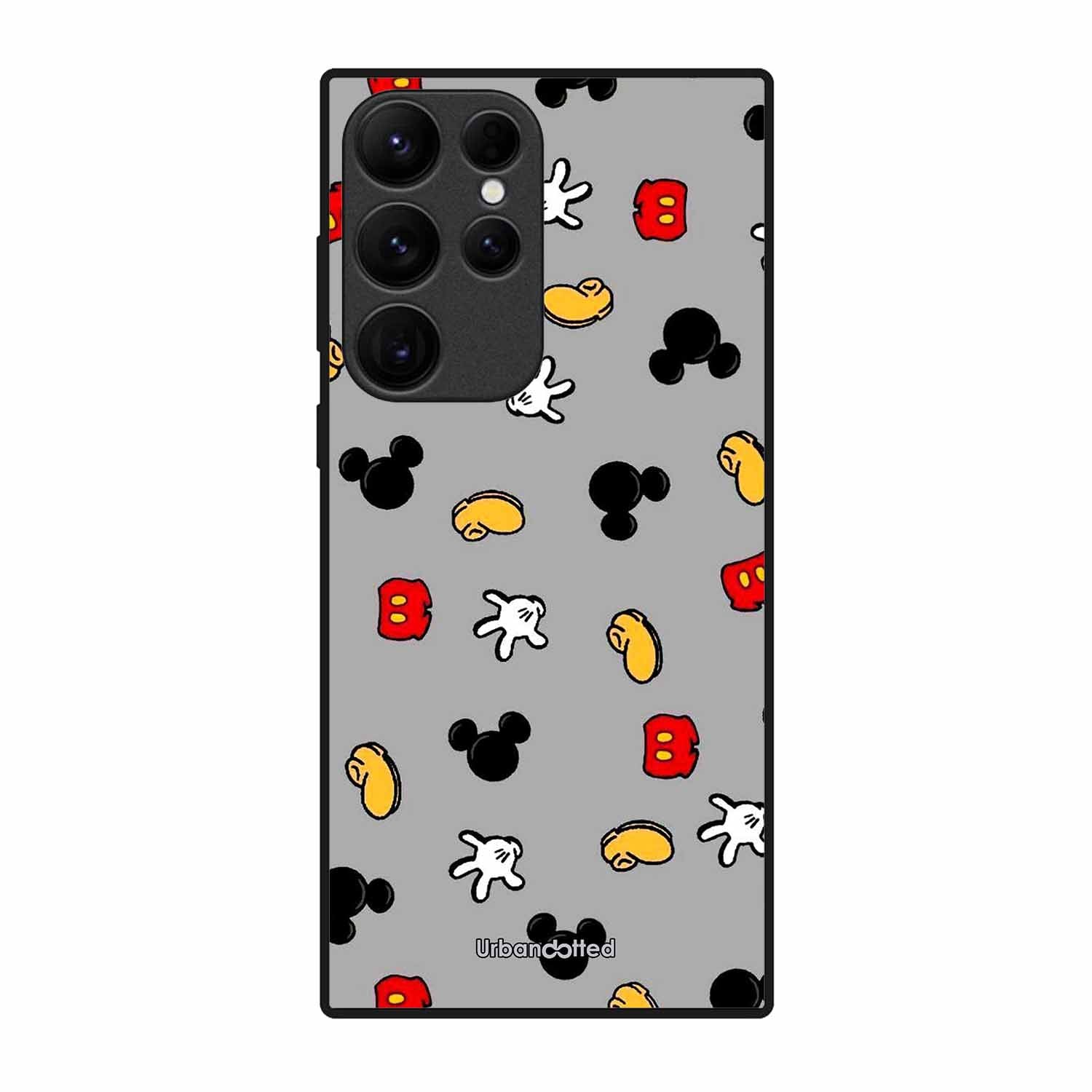 Whimsical Mouse Pattern Glass Case For Samsung S23 Ultra 5G