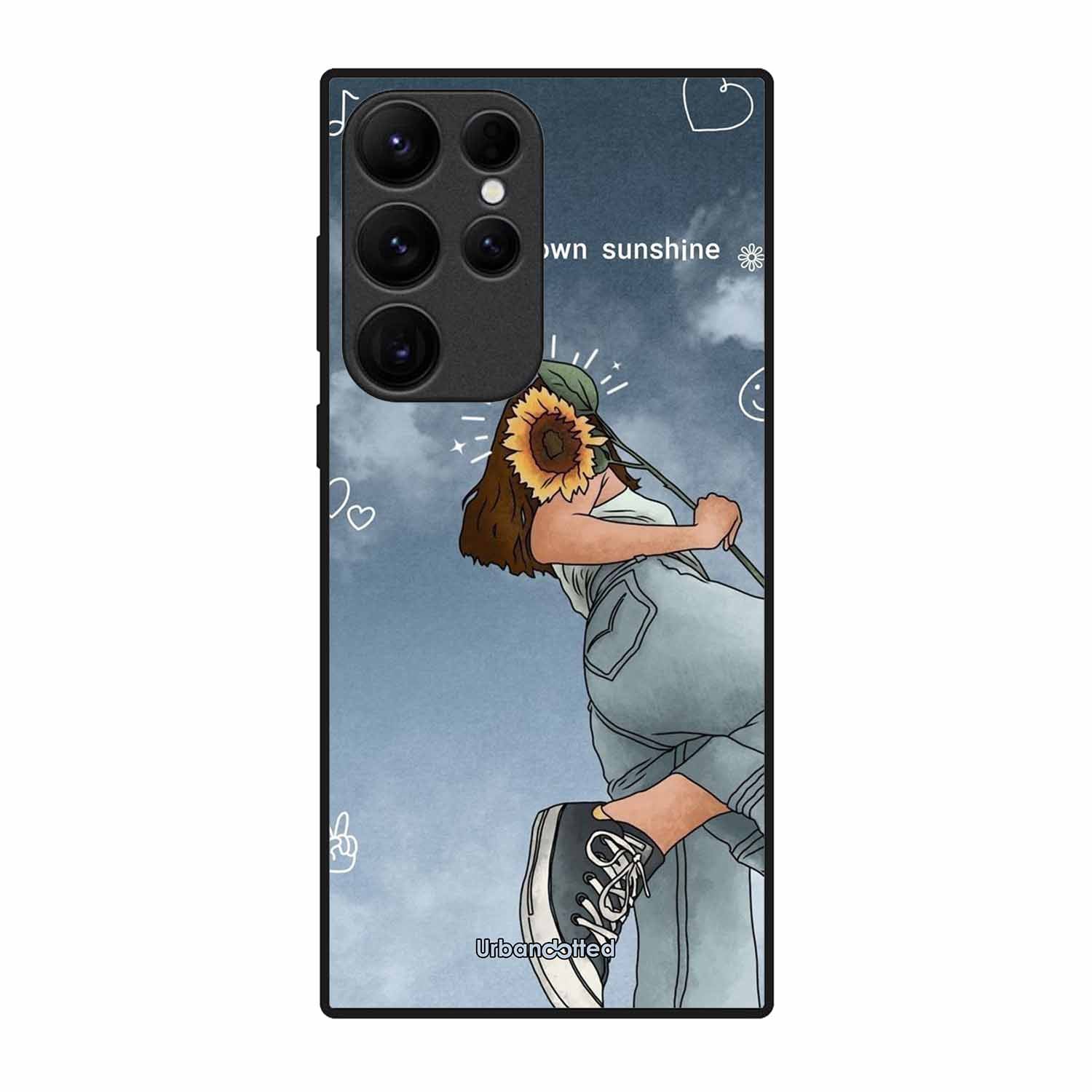 Girl with Sunflower Crown Glass Case For Samsung S25 Ultra