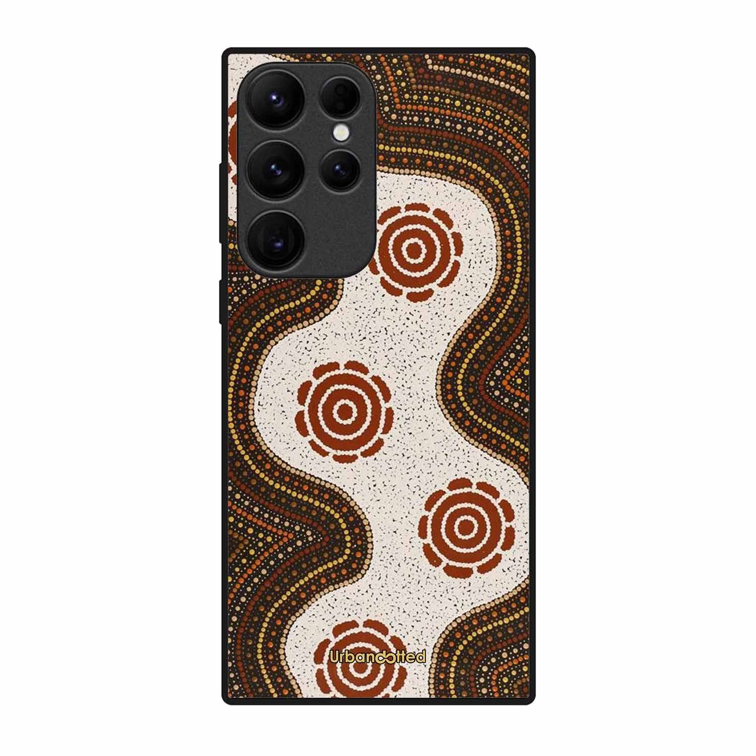 Aboriginal Dot Art Flow Glass Case For Samsung S24 Ultra