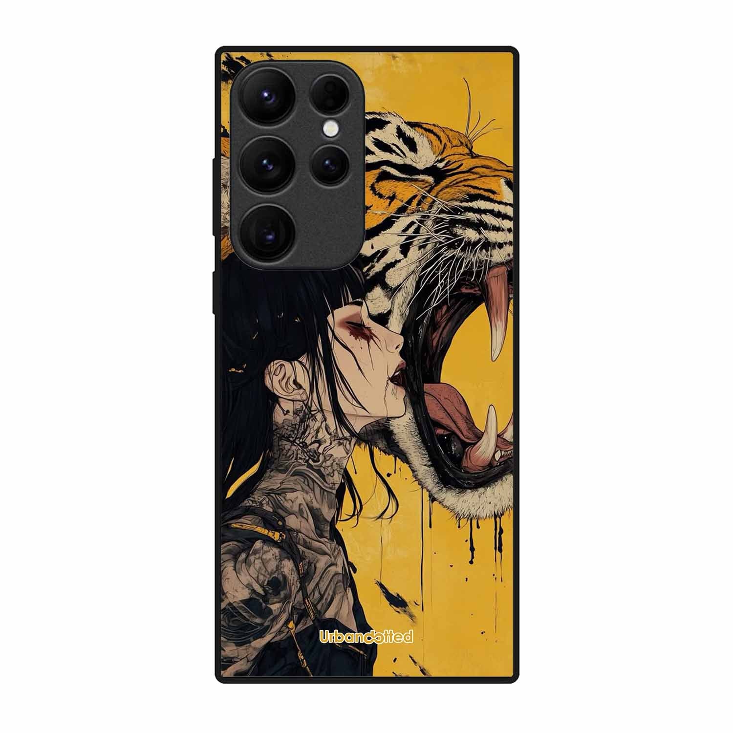 Tattooed Girl with Tiger Glass Case For Samsung S25 Ultra
