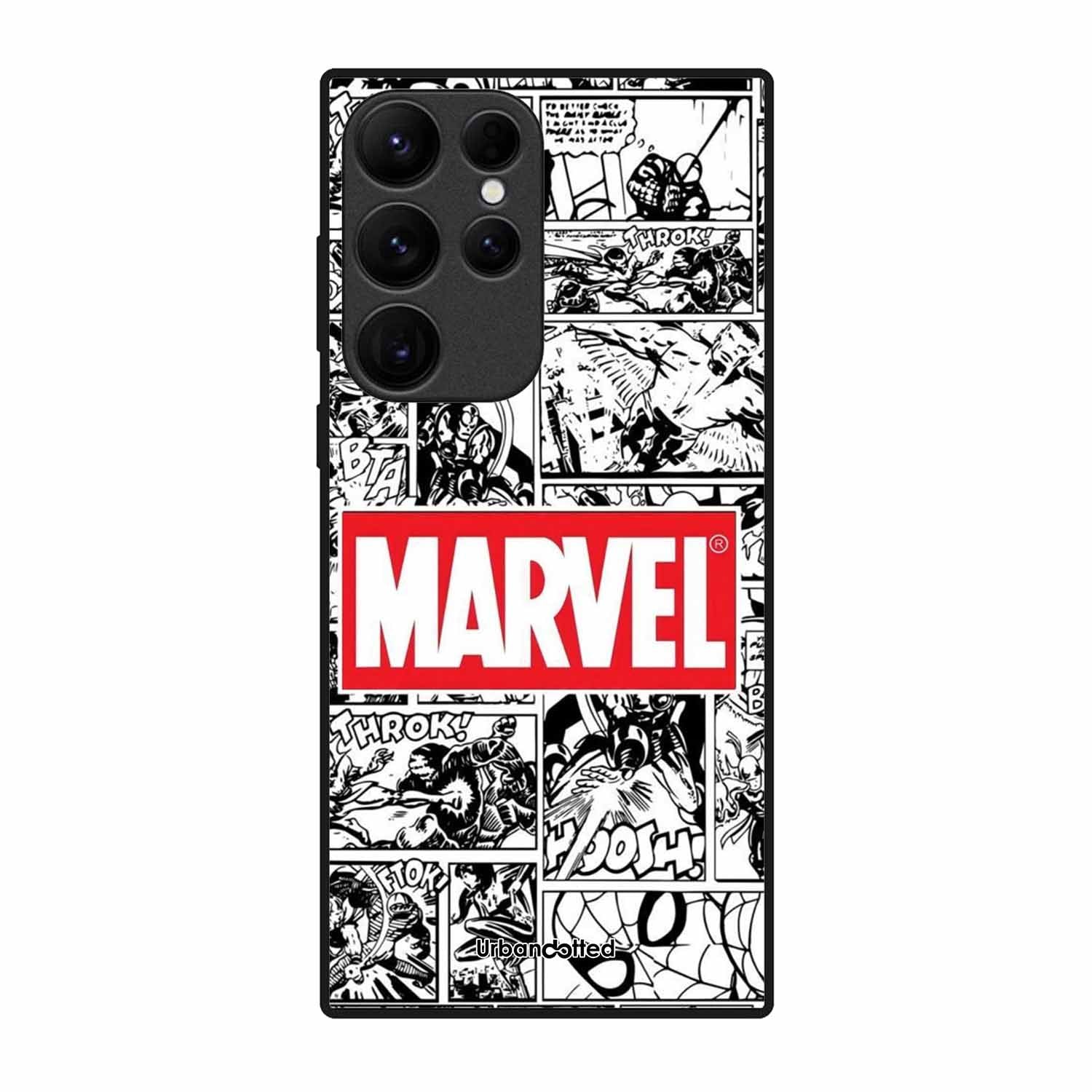 Black and White Comic Book Glass Case For Samsung S25 Ultra