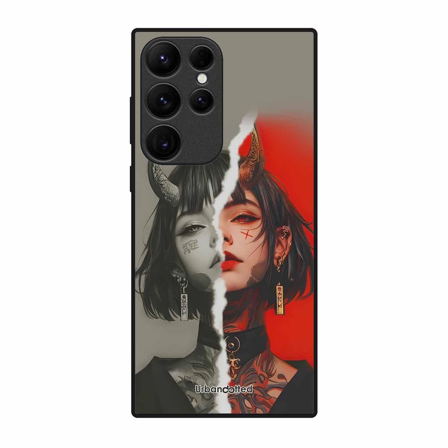 Yin Yang Demon Art Glass Case For Samsung S25 Ultra