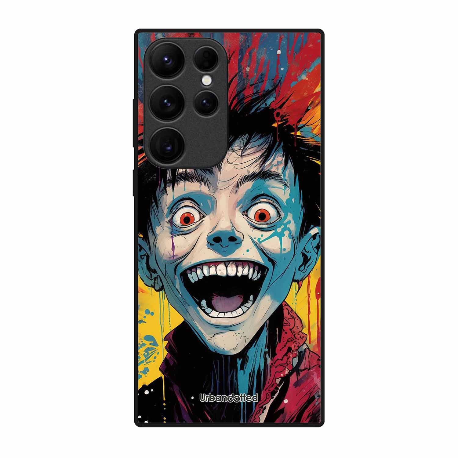 Distorted Joy Illustration Glass Case For Samsung S23 Ultra 5G