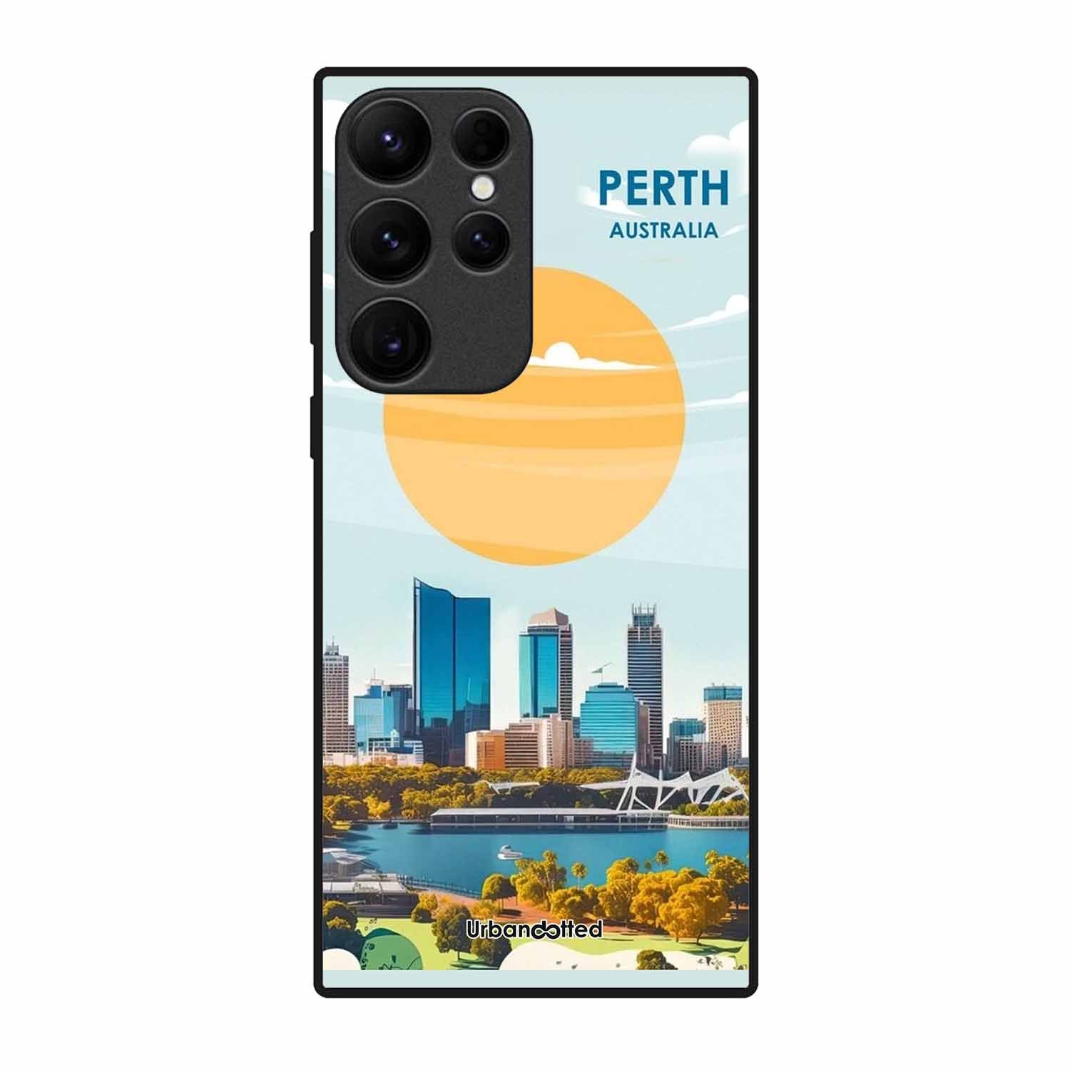 Western Australia Cityscape Glass Case For Samsung S23 Ultra 5G