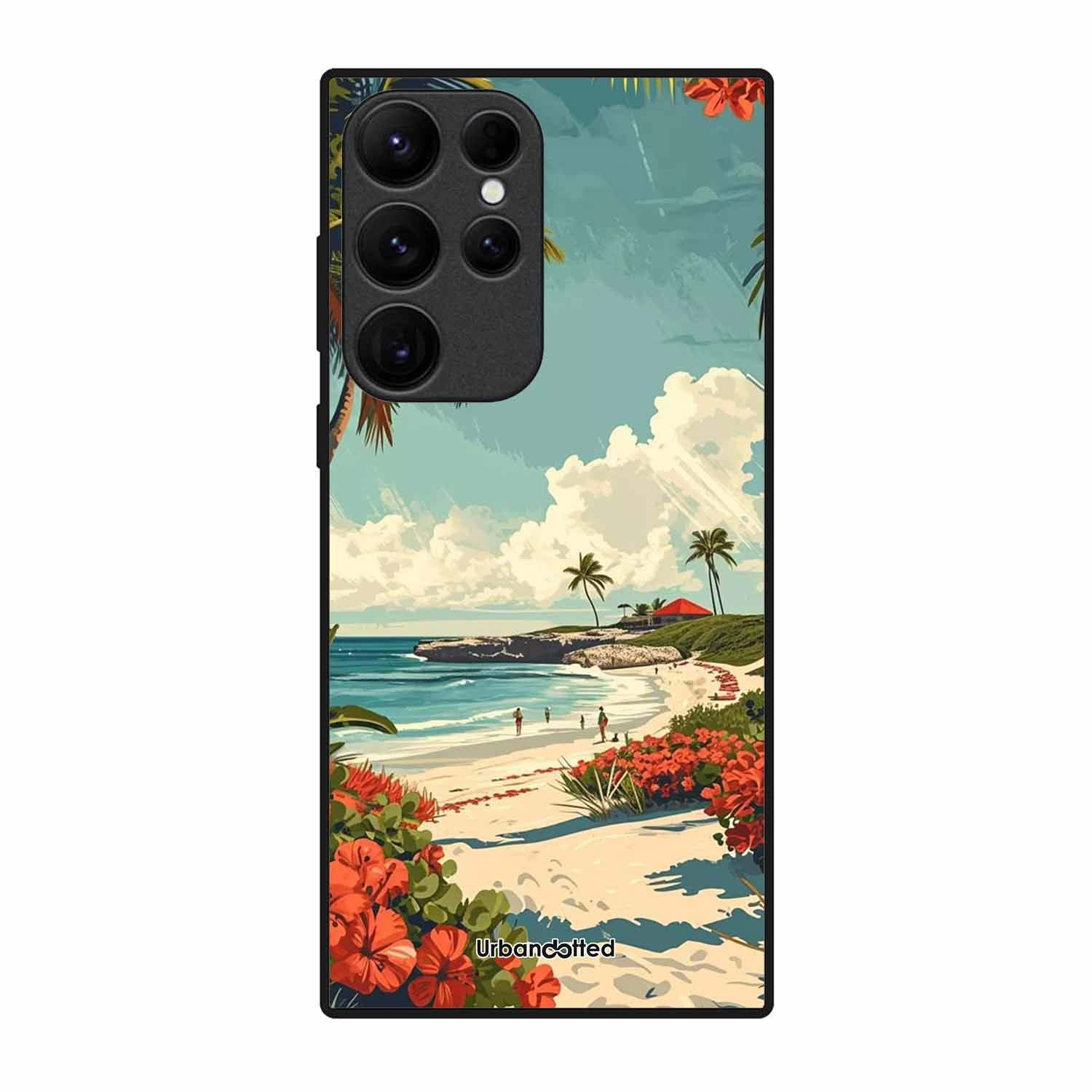 Tropical Beach Paradise Glass Case For Samsung S23 Ultra 5G