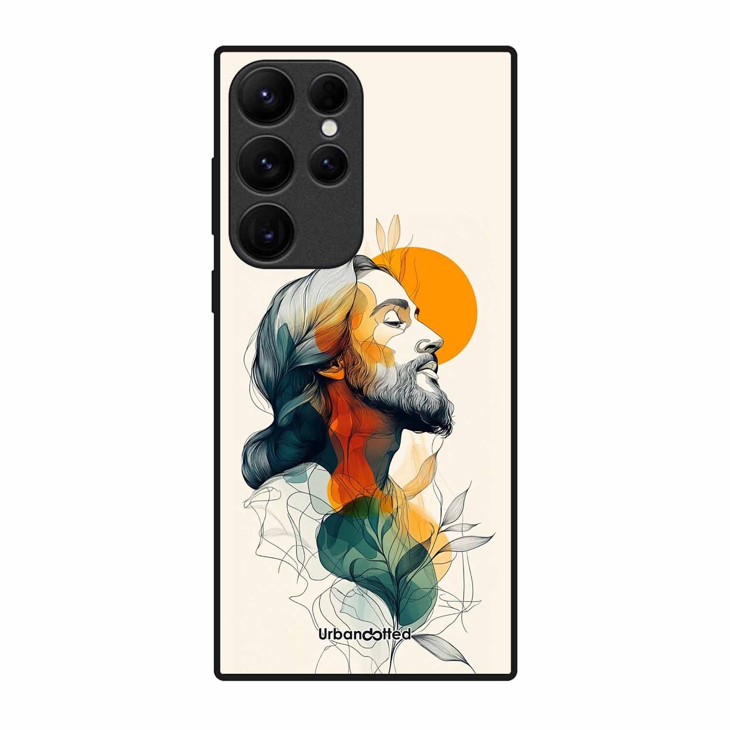 Jesus in Profile Prayer Glass Case For Samsung S23 Ultra 5G