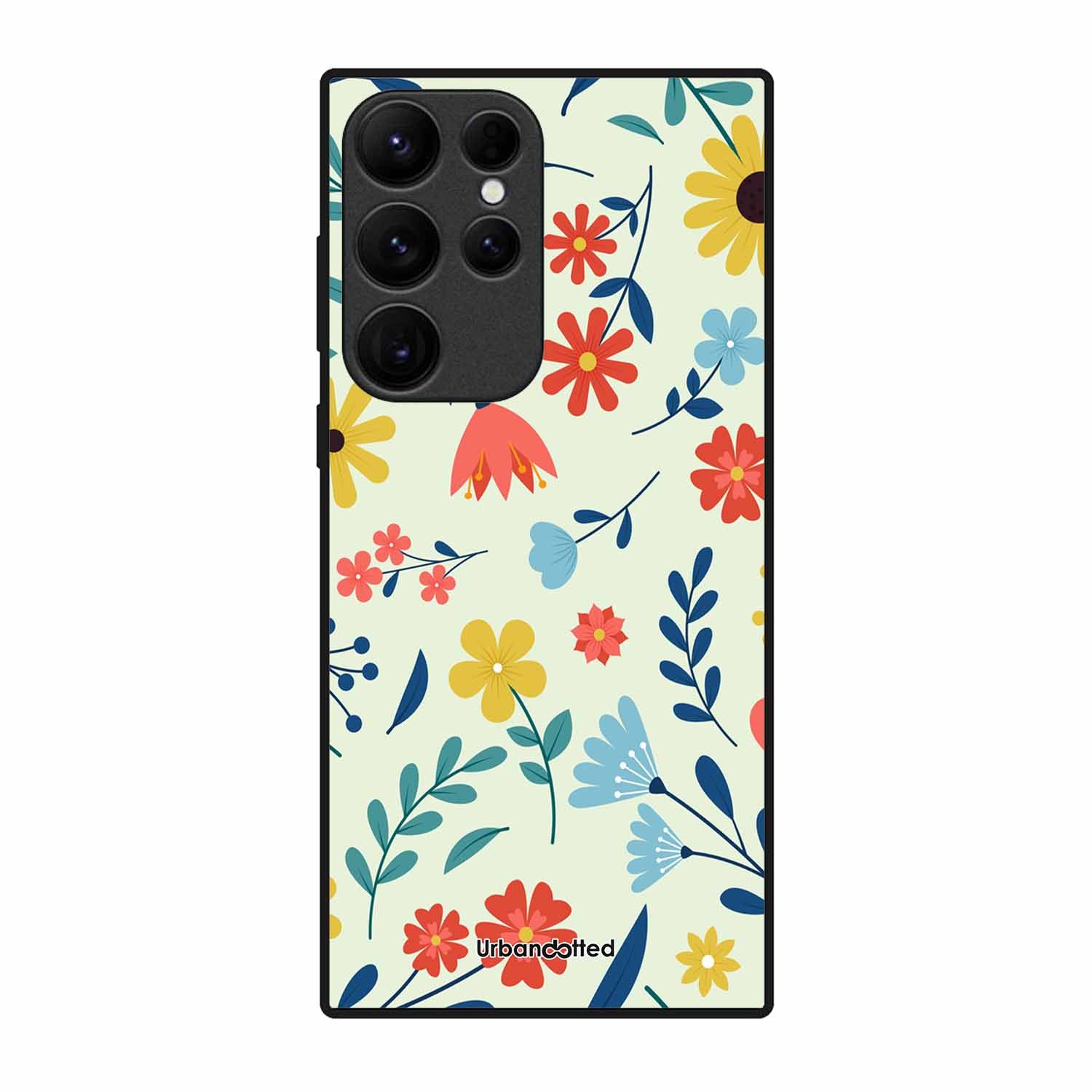 Colorful Wildflower Meadow Glass Case For Samsung S25 Ultra