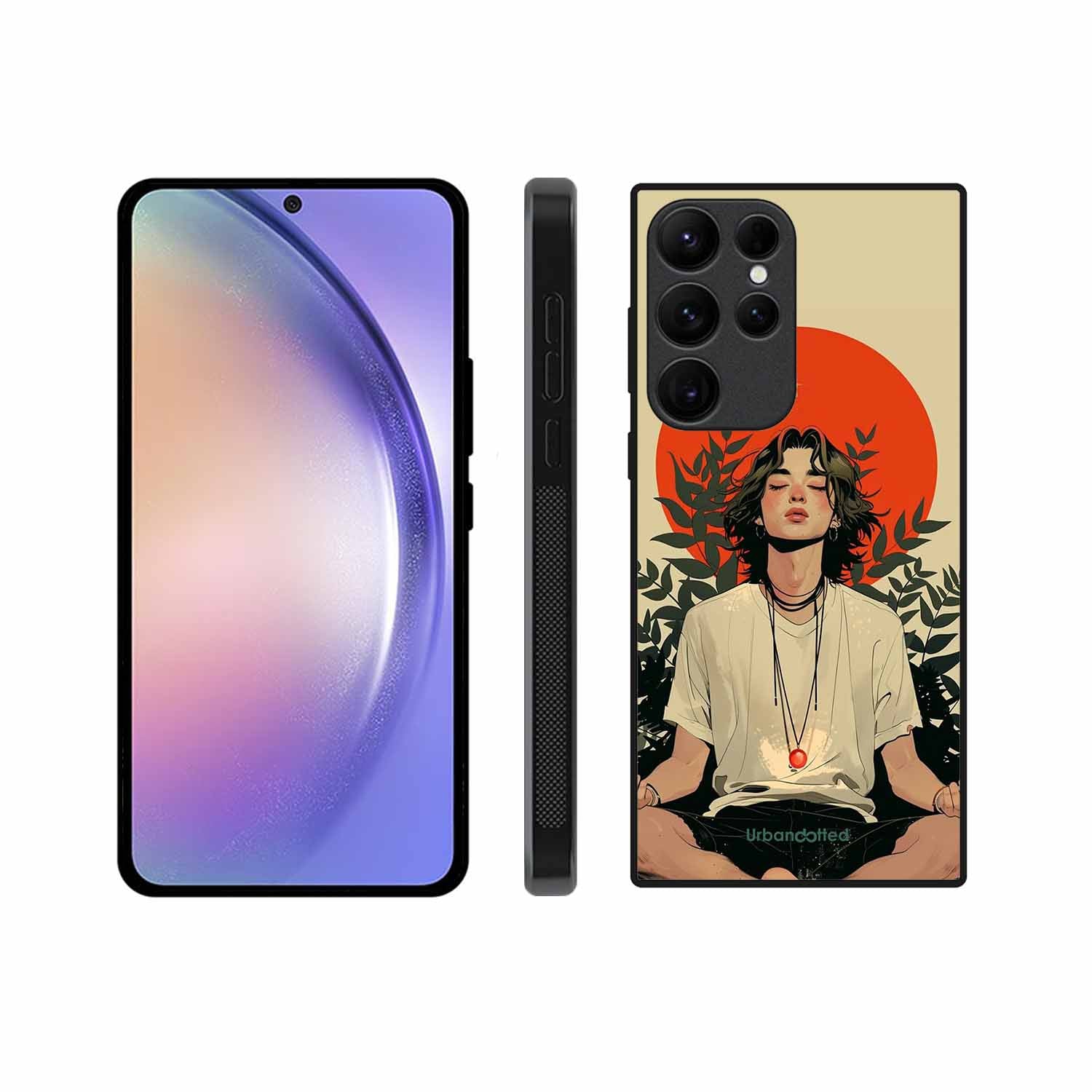 Meditating Figure Glass Case For Samsung S24 Ultra