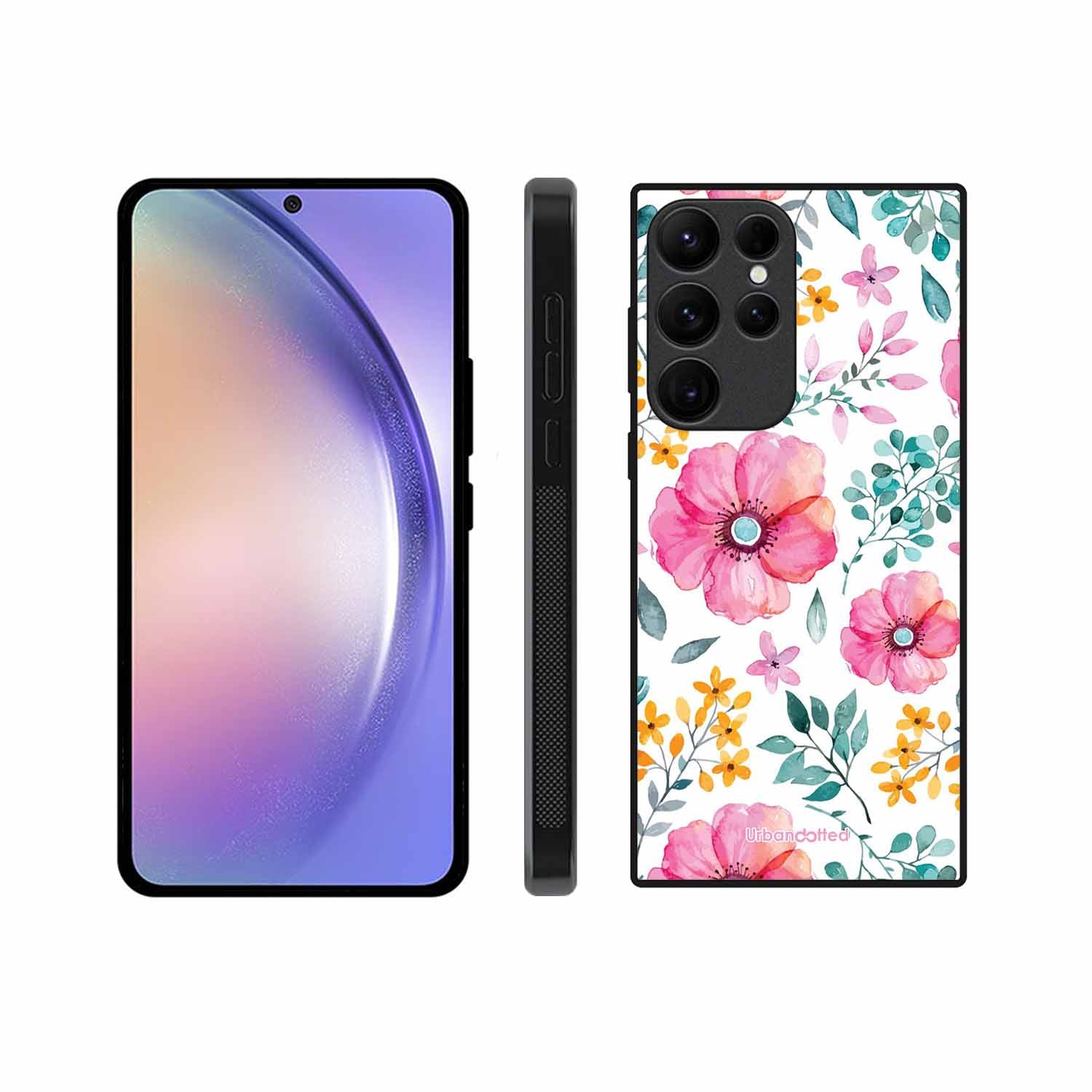 True Blue Wildflower Glass Case For Samsung S23 Ultra 5G