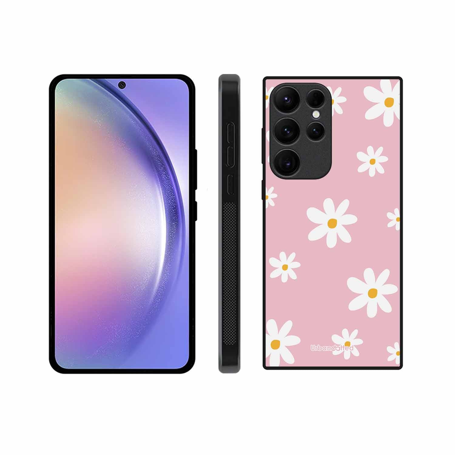 Pink Daisy Delight Glass Case For Samsung S24 Ultra