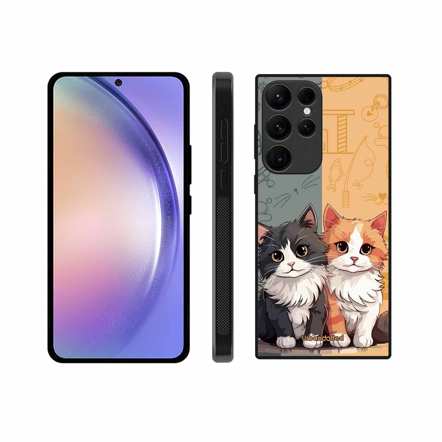 Yin and Yang Cats Glass Case For Samsung S25 Ultra