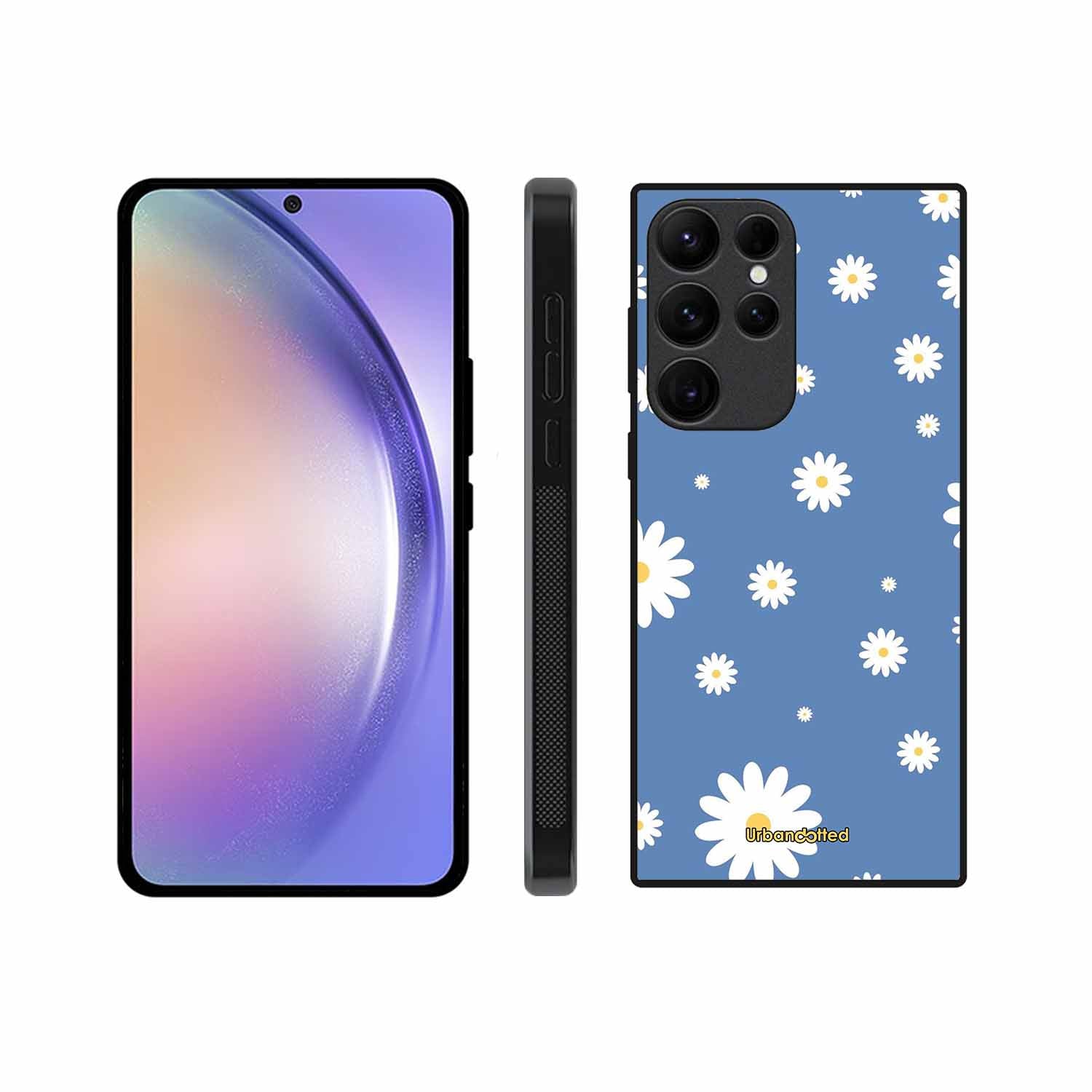Blue Daisy Meadow Glass Case For Samsung S23 Ultra 5G