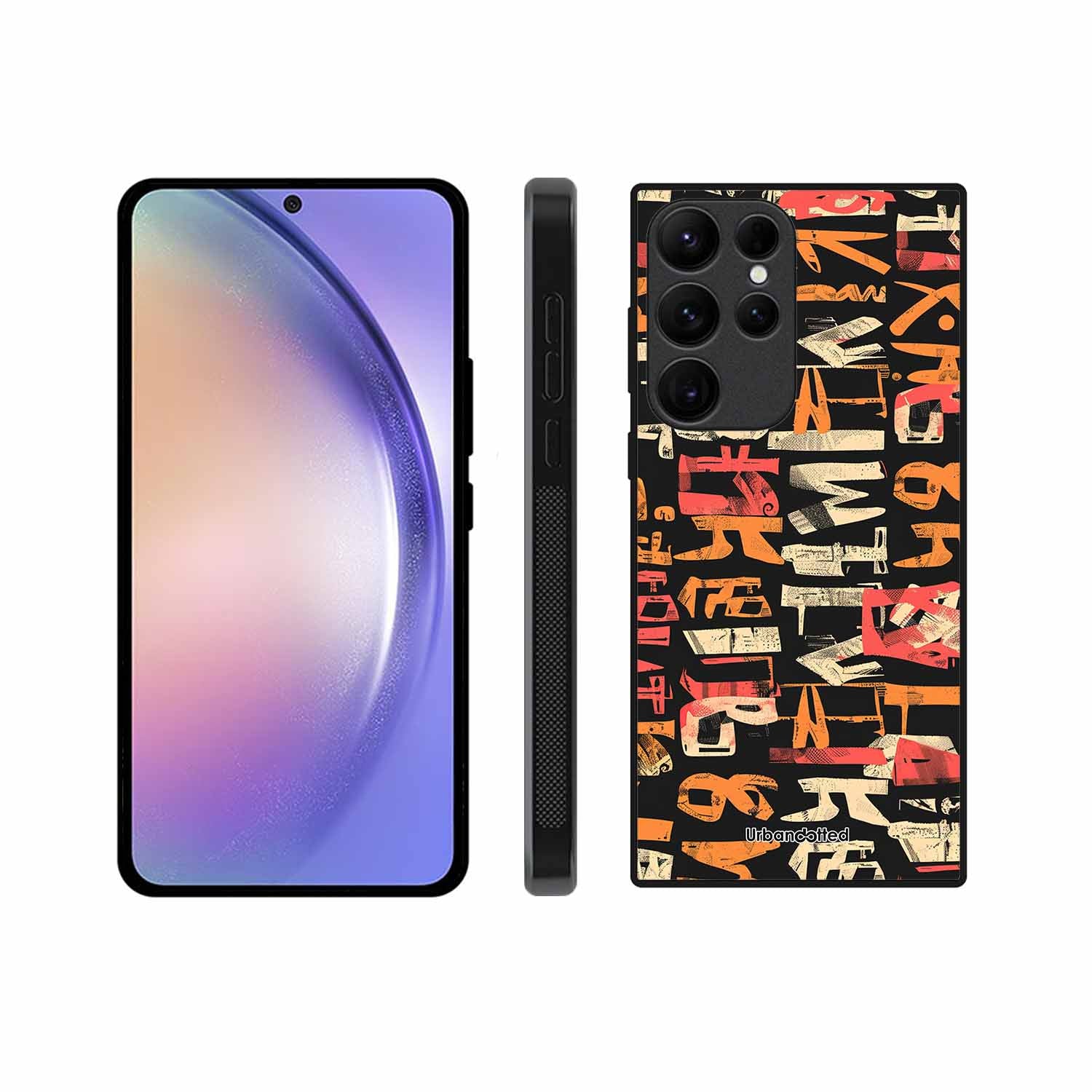 Mixed Typography Design Glass Case For Samsung S25 Ultra