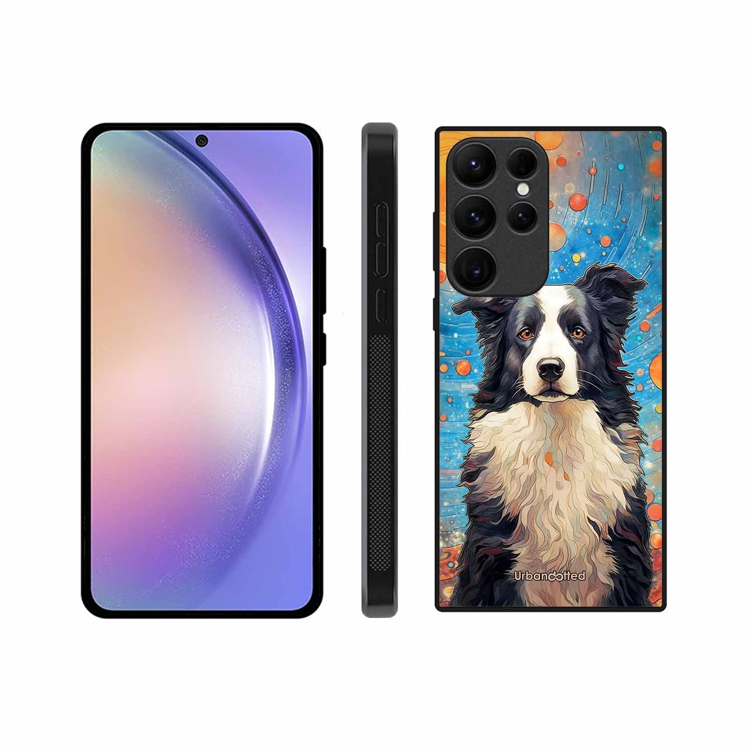 Artistic Dog Illustration Glass Case For Samsung S23 Ultra 5G