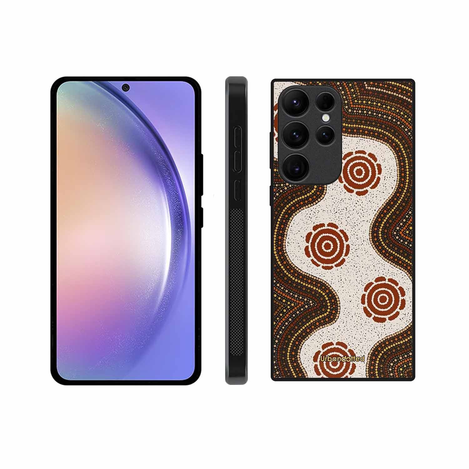 Aboriginal Dot Art Flow Glass Case For Samsung S25 Ultra
