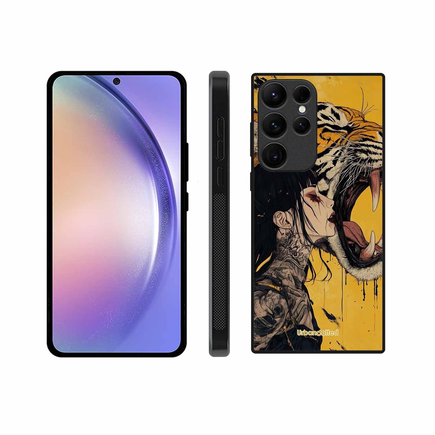Tattooed Girl with Tiger Glass Case For Samsung S25 Ultra
