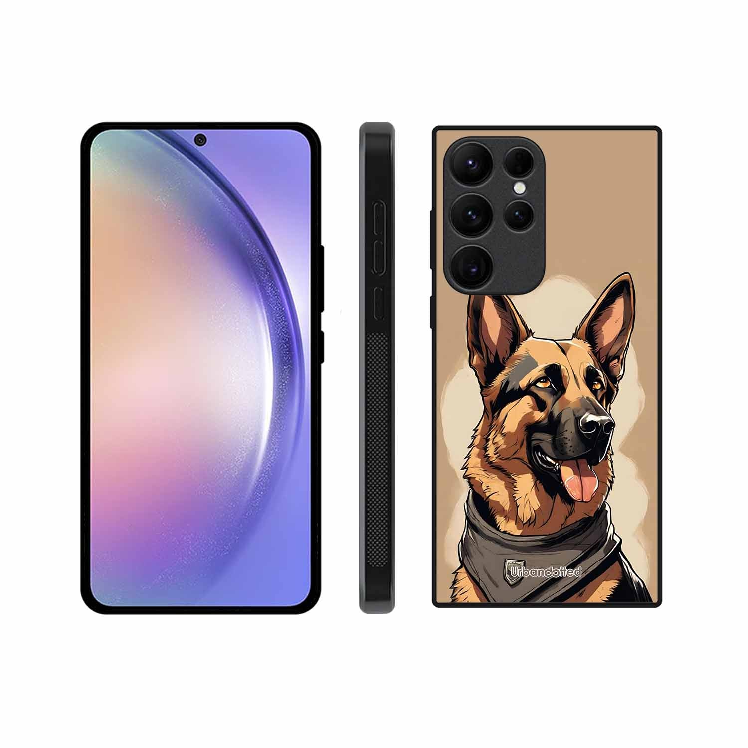 German Shepherd Portrait Glass Case For Samsung S25 Ultra