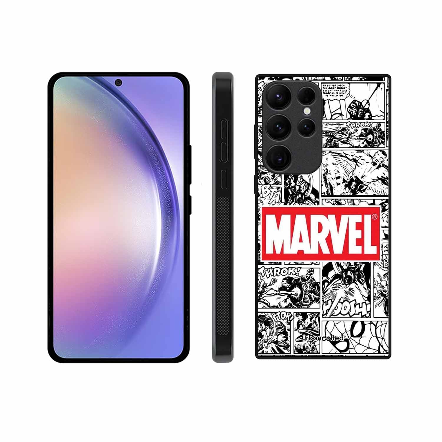 Black and White Comic Book Glass Case For Samsung S25 Ultra