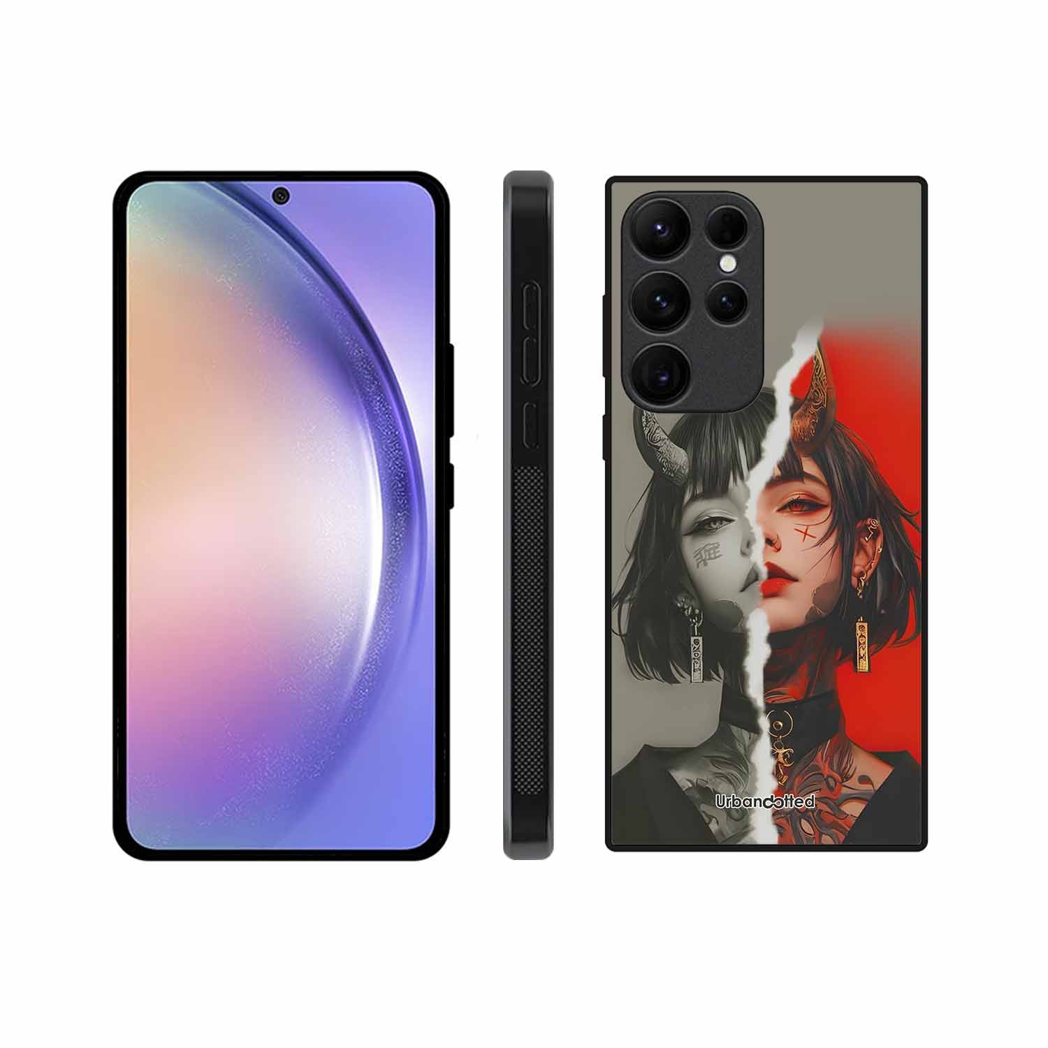 Yin Yang Demon Art Glass Case For Samsung S25 Ultra