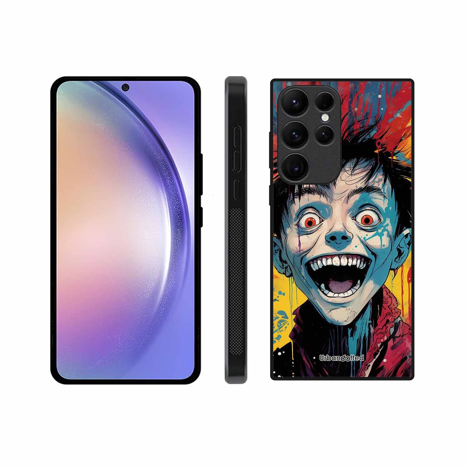 Distorted Joy Illustration Glass Case For Samsung S25 Ultra